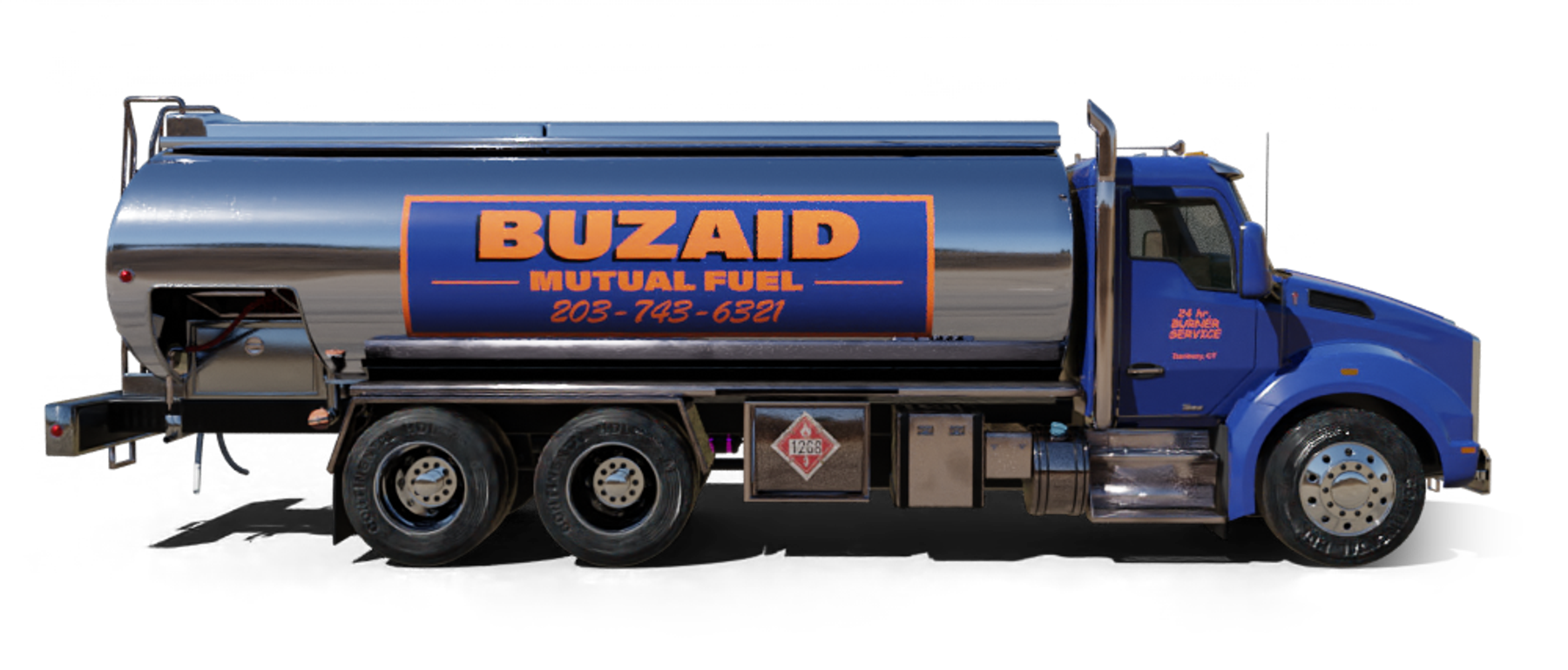 All Island Heating Oil Truck All Island residential home heating oil truck on a sunny day in Shirley, Long Island, New York delivering fuel oil.