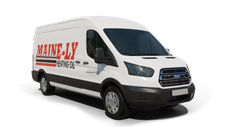 Mainely Heating Oil furnace repair van Photo of a Mainely Heating Oil furnace repair van