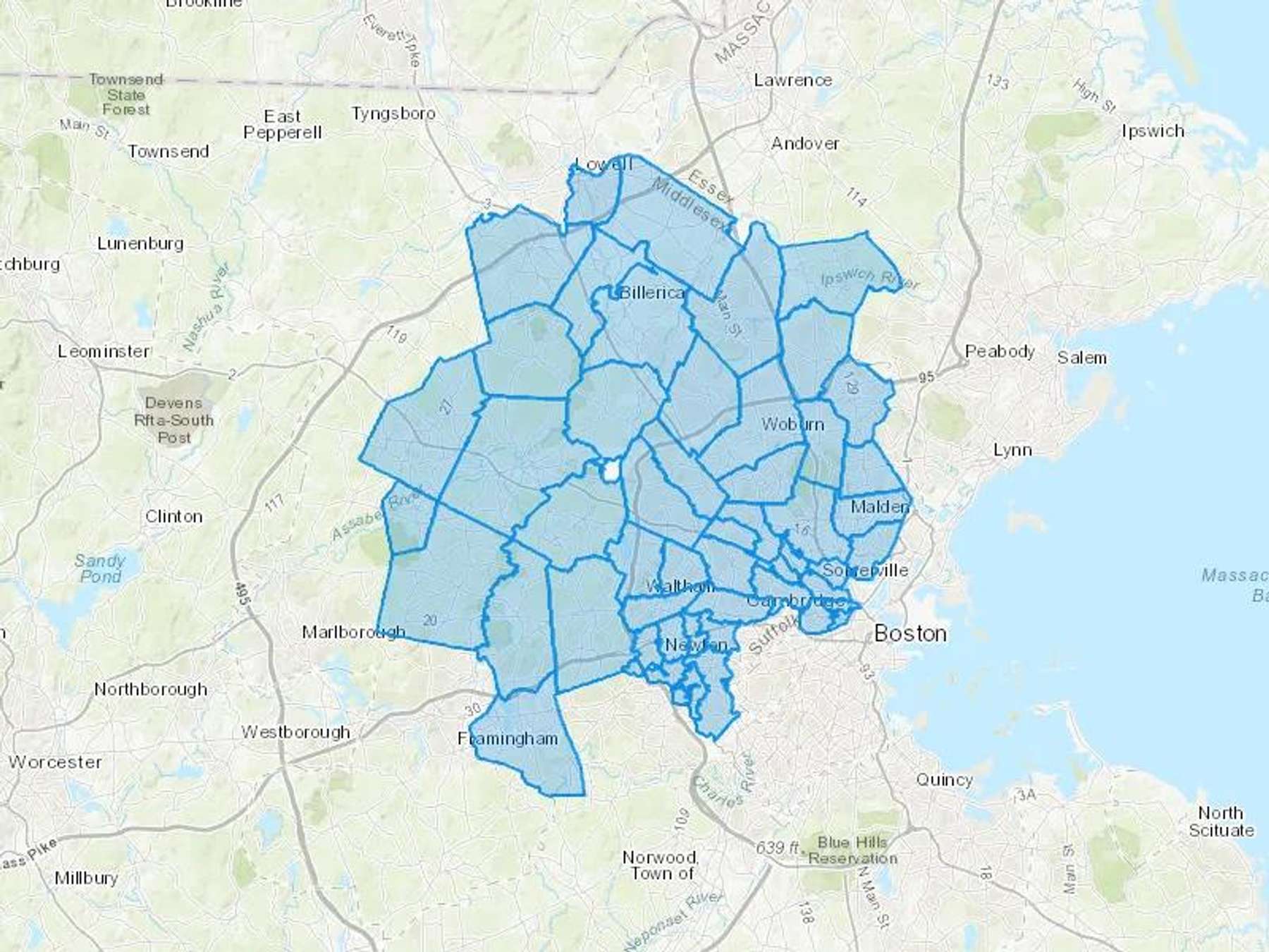 Amanda's Oil Cash Heating Oil Delivery Map Map With The Amanda's Oil Heating Oil Delivery Area Shaded In Blue