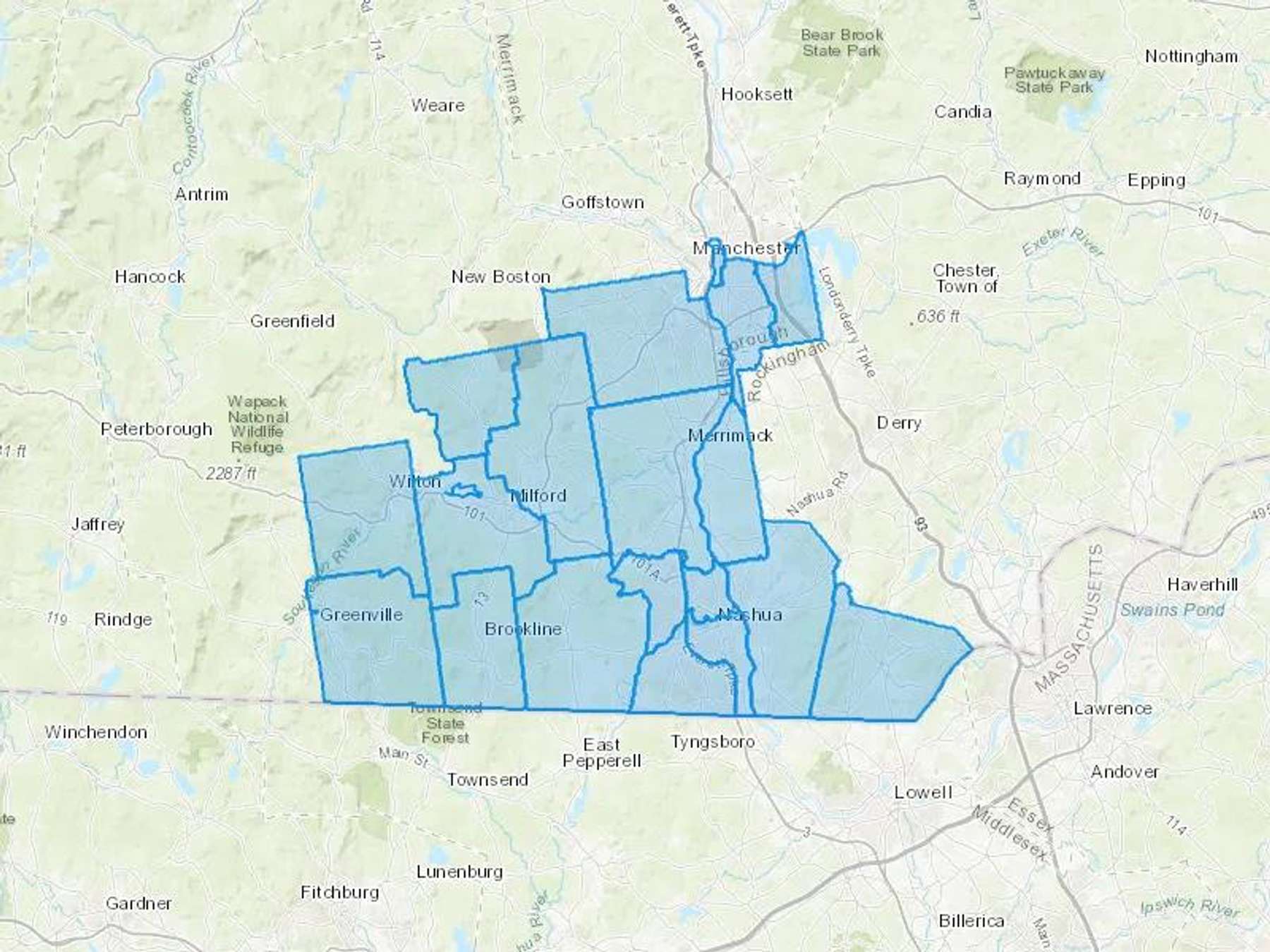 BotLGas Cash Heating Oil Delivery Map Map With The BotLGas Heating Oil Delivery Area Shaded In Blue