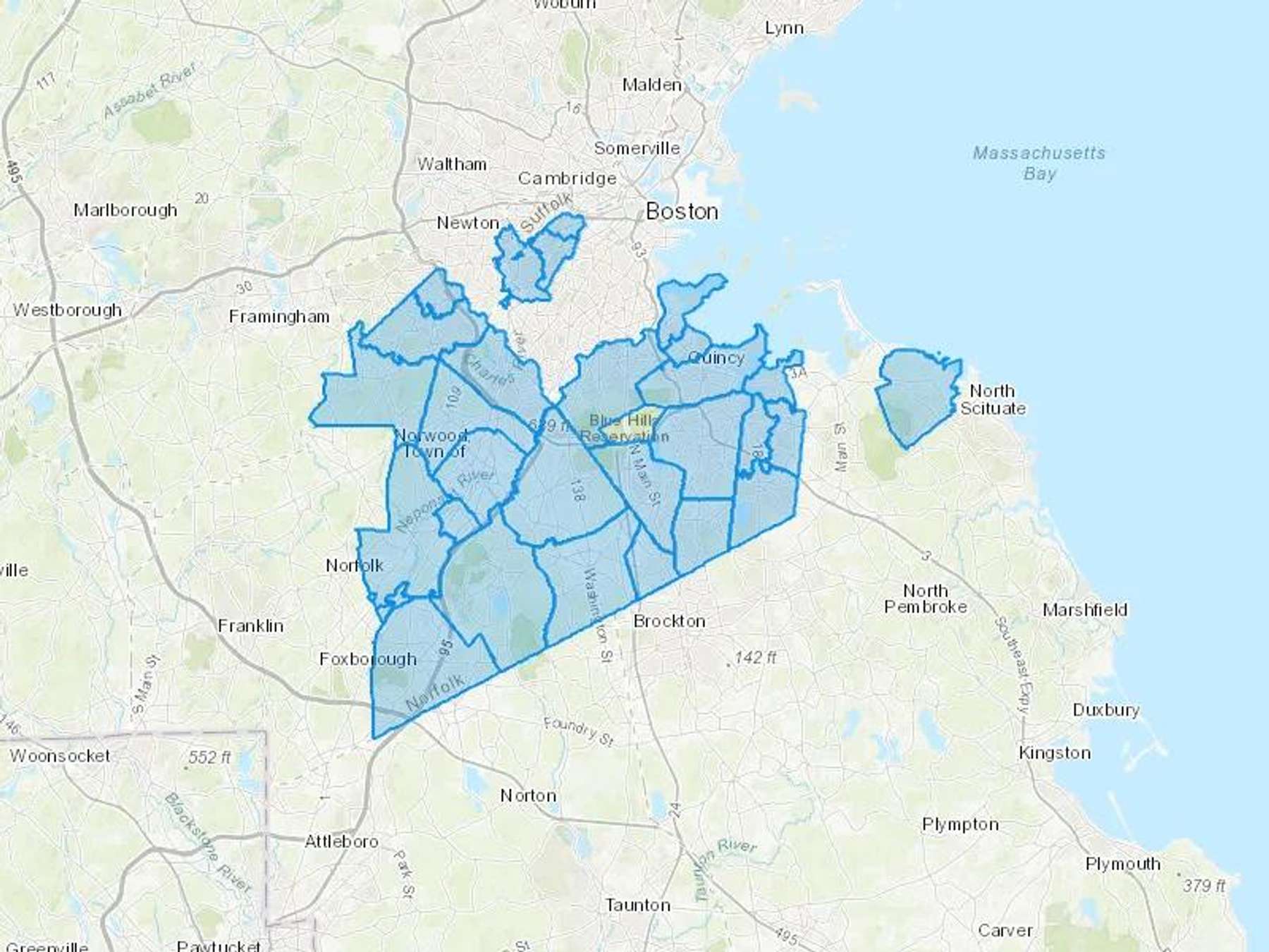 Alvin Hollis & Co Cash Heating Oil Delivery Map Map With The Alvin Hollis & Co Heating Oil Delivery Area Shaded In Blue