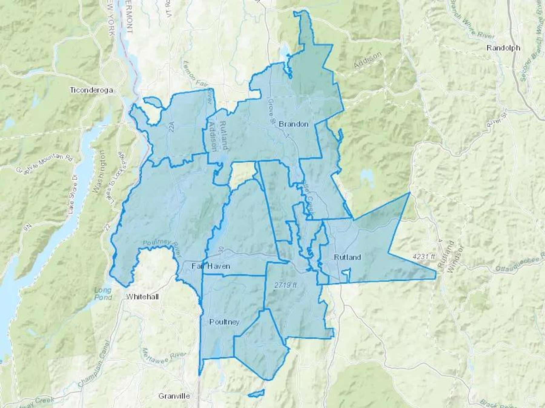 Sam's Service Center & USave Fuels Cash Heating Oil Delivery Map Map With The Sam's Service Center & USave Fuels Heating Oil Delivery Area Shaded In Blue