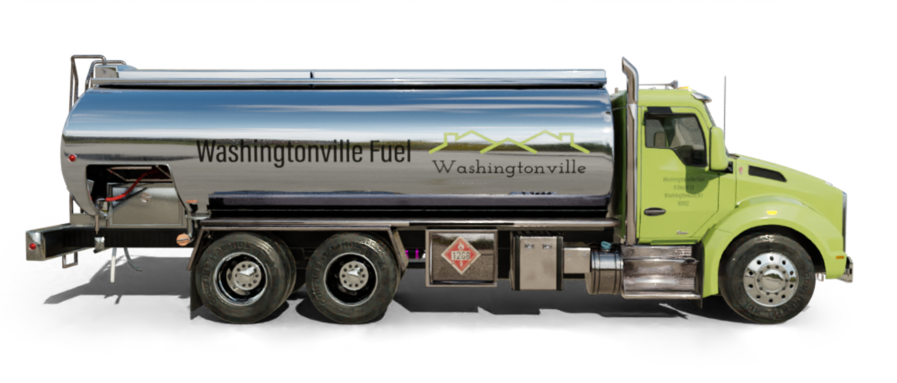 Unique Fuel Oil Heating Oil Truck Unique Fuel Oil residential home heating oil truck at the entrance portico in Brentwood, Long Island, New York delivering fuel oil.