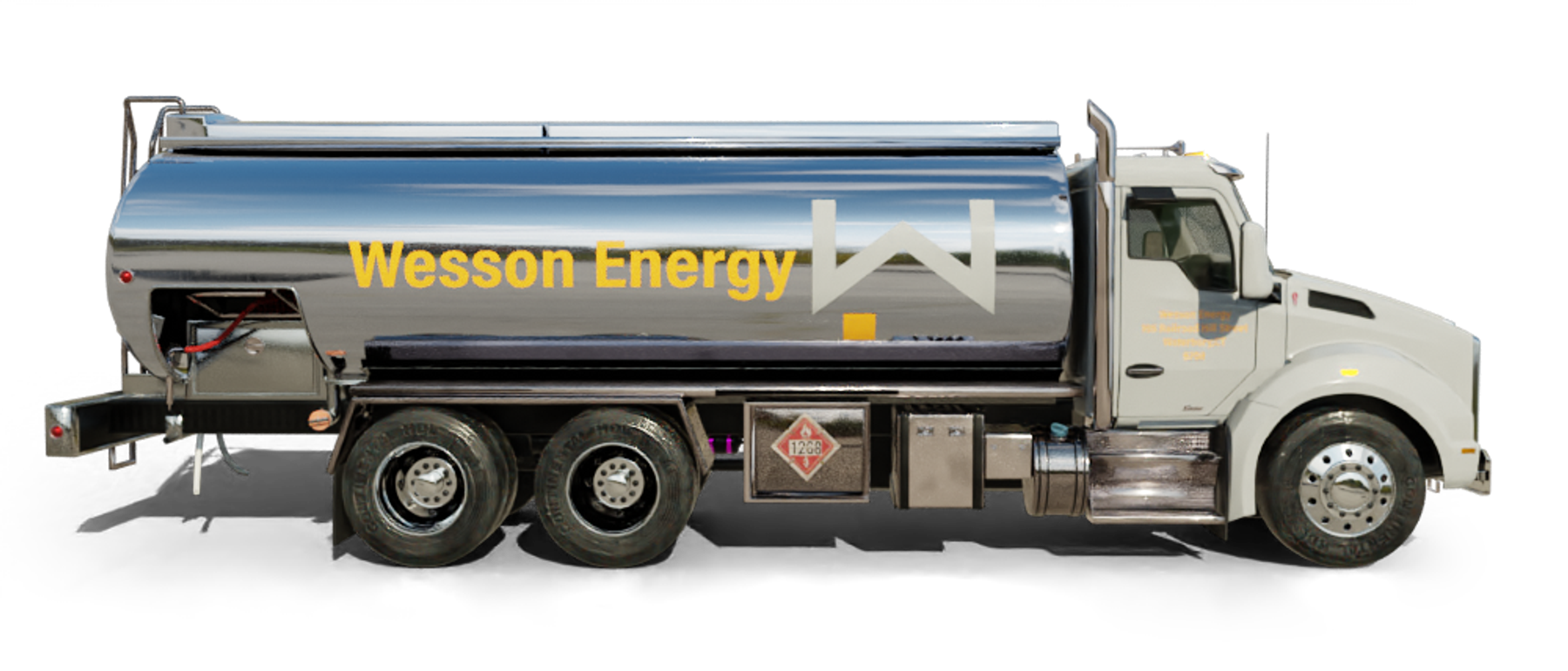 B & H Oil's Heating Oil Truck B & H Oil's Heating Oil Truck parked in front of barbar shop