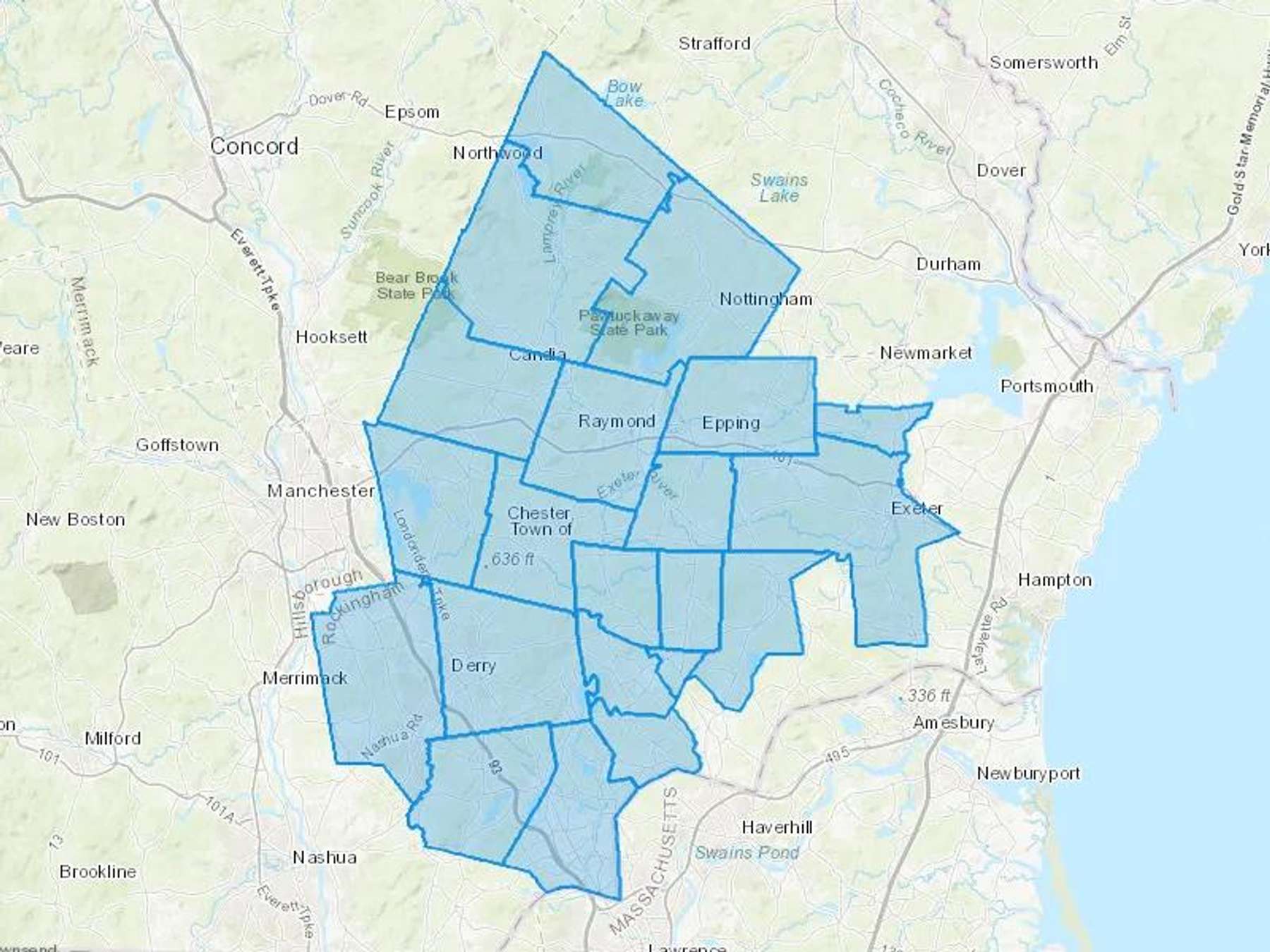 Patriot Heating & Cooling Cash Heating Oil Delivery Map Map With The Patriot Heating & Cooling Heating Oil Delivery Area Shaded In Blue