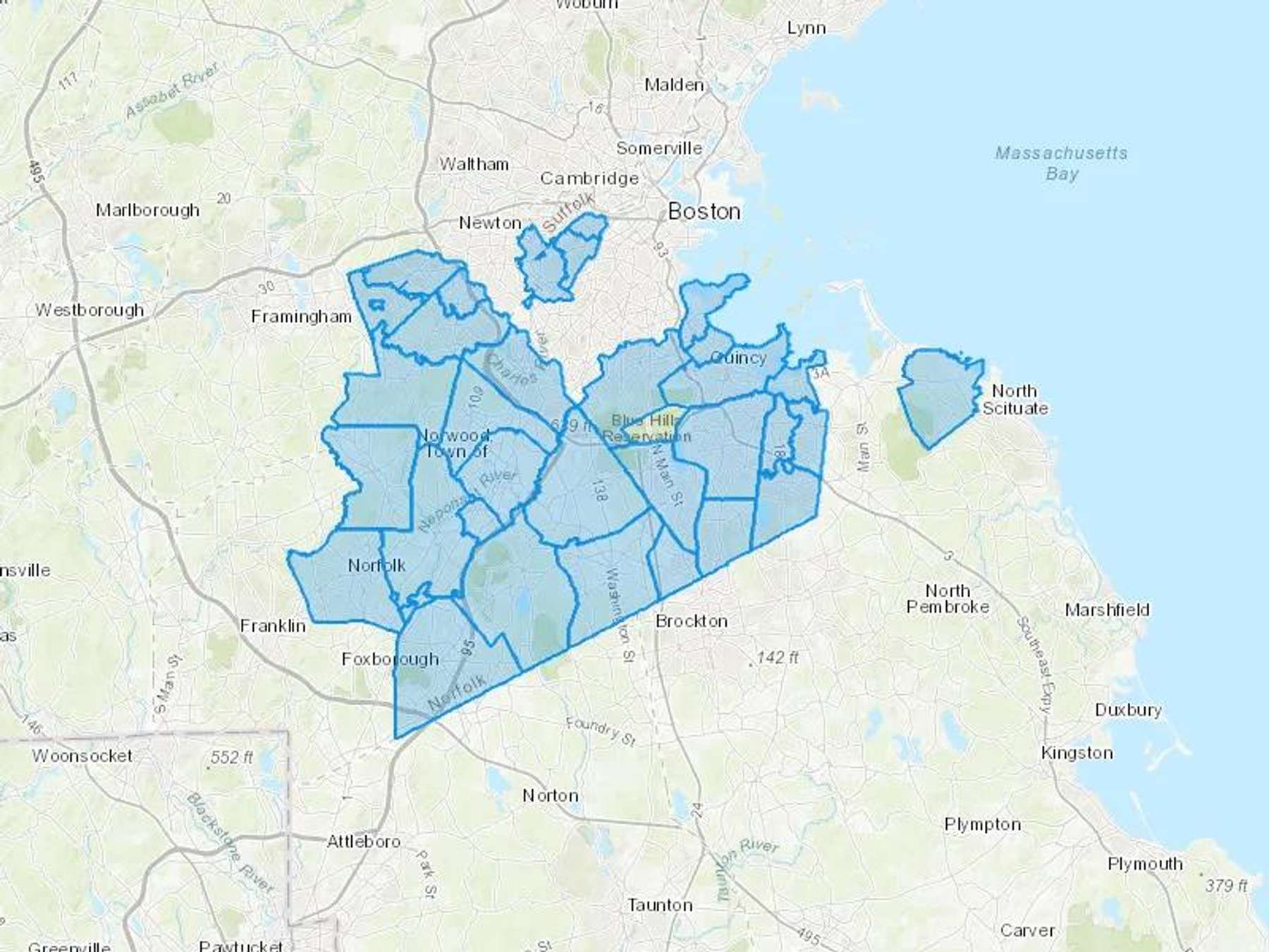 Duggan Oil Co Cash Heating Oil Delivery Map Map With The Duggan Oil Co Heating Oil Delivery Area Shaded In Blue