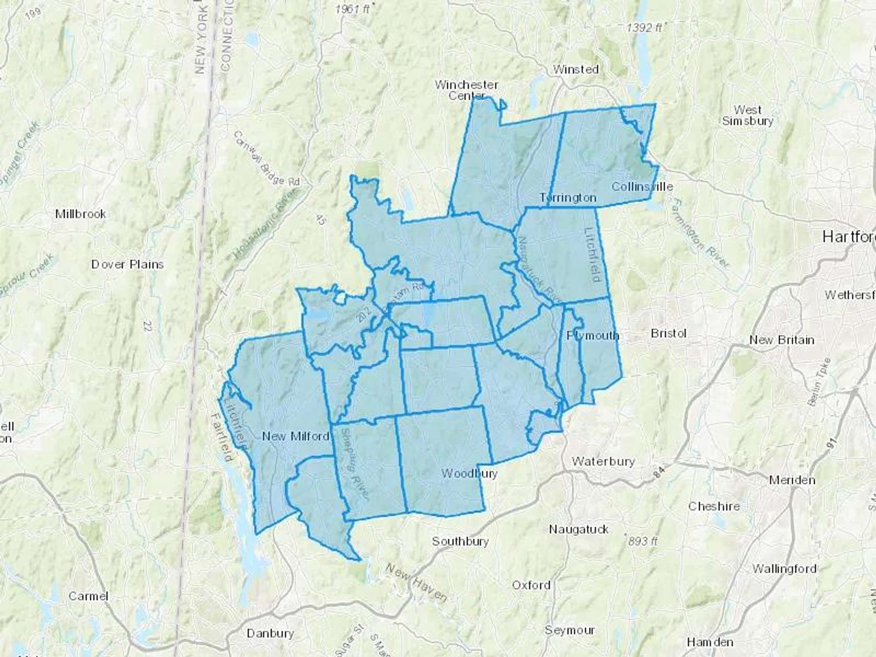 Baribault Oil Cash Heating Oil Delivery Map Map With The Baribault Oil Heating Oil Delivery Area Shaded In Blue