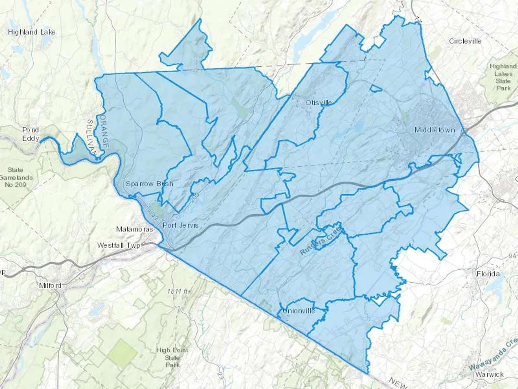 Tri County Energy Corp Deer Park Oil Cash Heating Oil Delivery Map Map With The Tri County Energy Corp Deer Park Oil Heating Oil Delivery Area Shaded In Blue