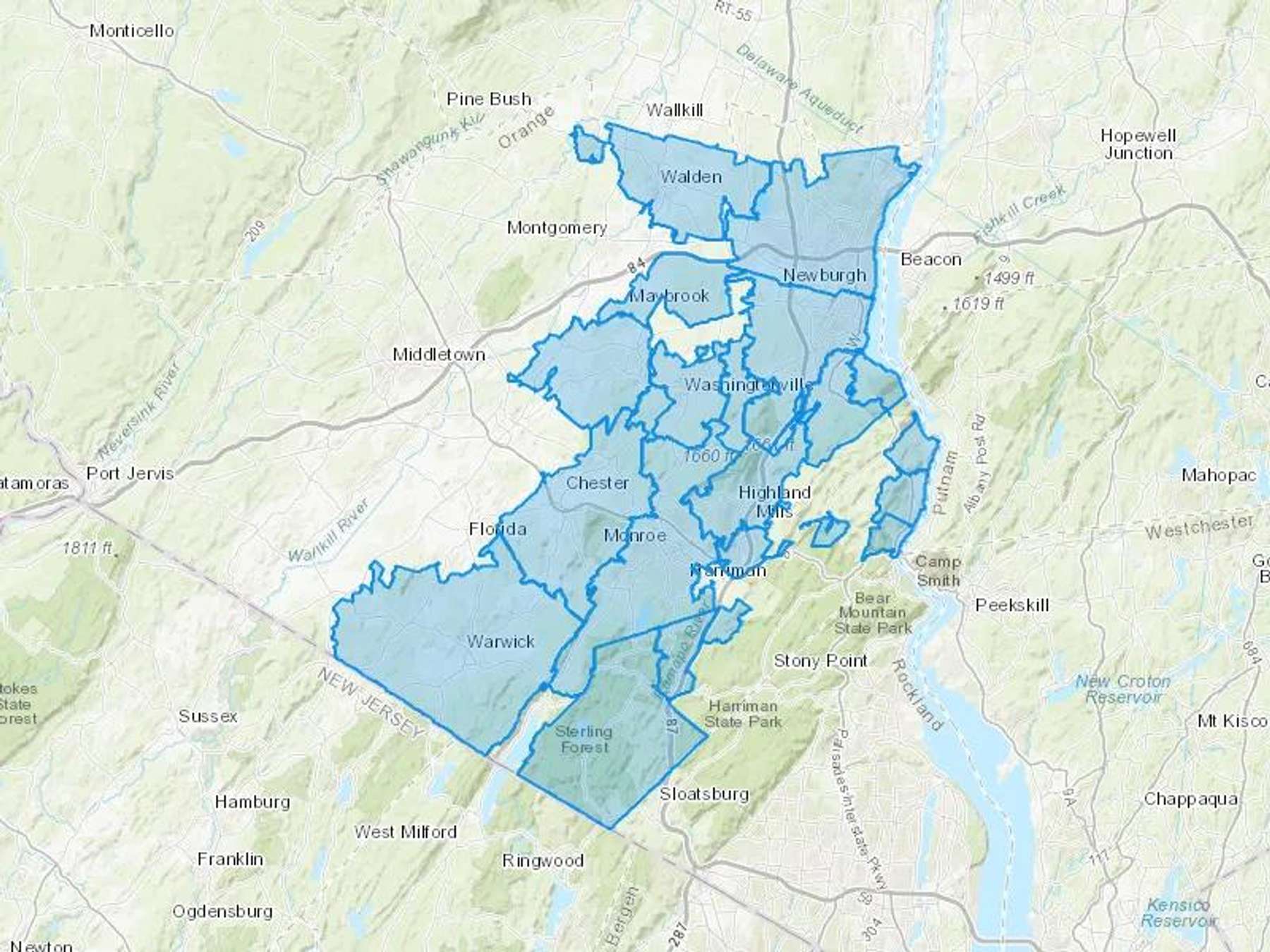 C D Parry Co Inc Cash Heating Oil Delivery Map Map With The C D Parry Co Inc Heating Oil Delivery Area Shaded In Blue