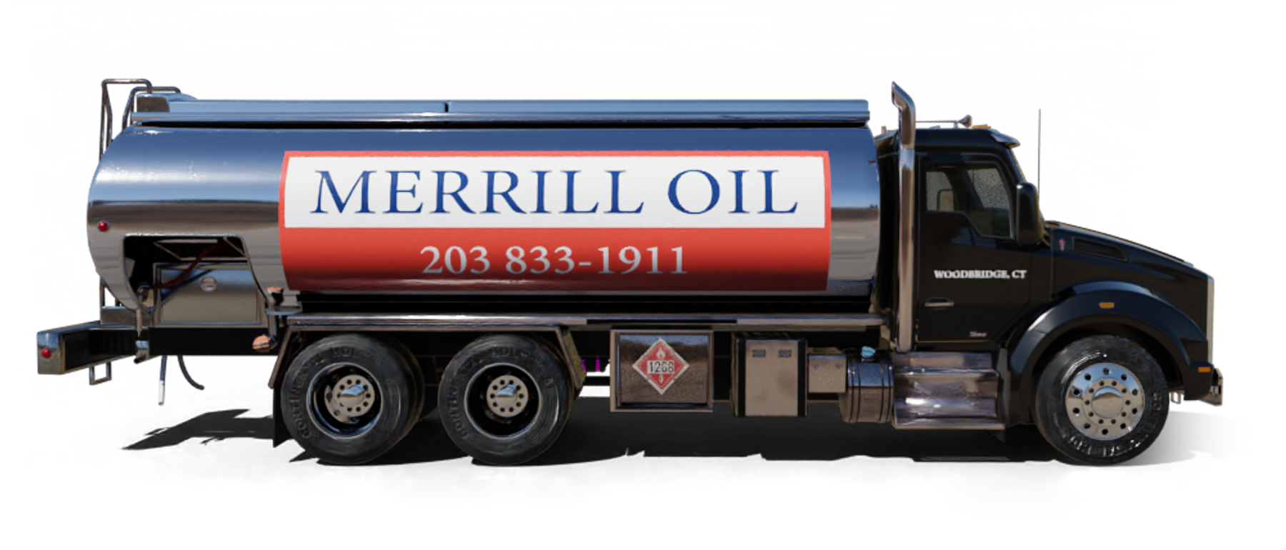 Slomin's Inc Heating Oil Truck  Slomin's Inc residential home heating oil truck downtown in Baldwin, Long Island, New York delivering fuel oil.