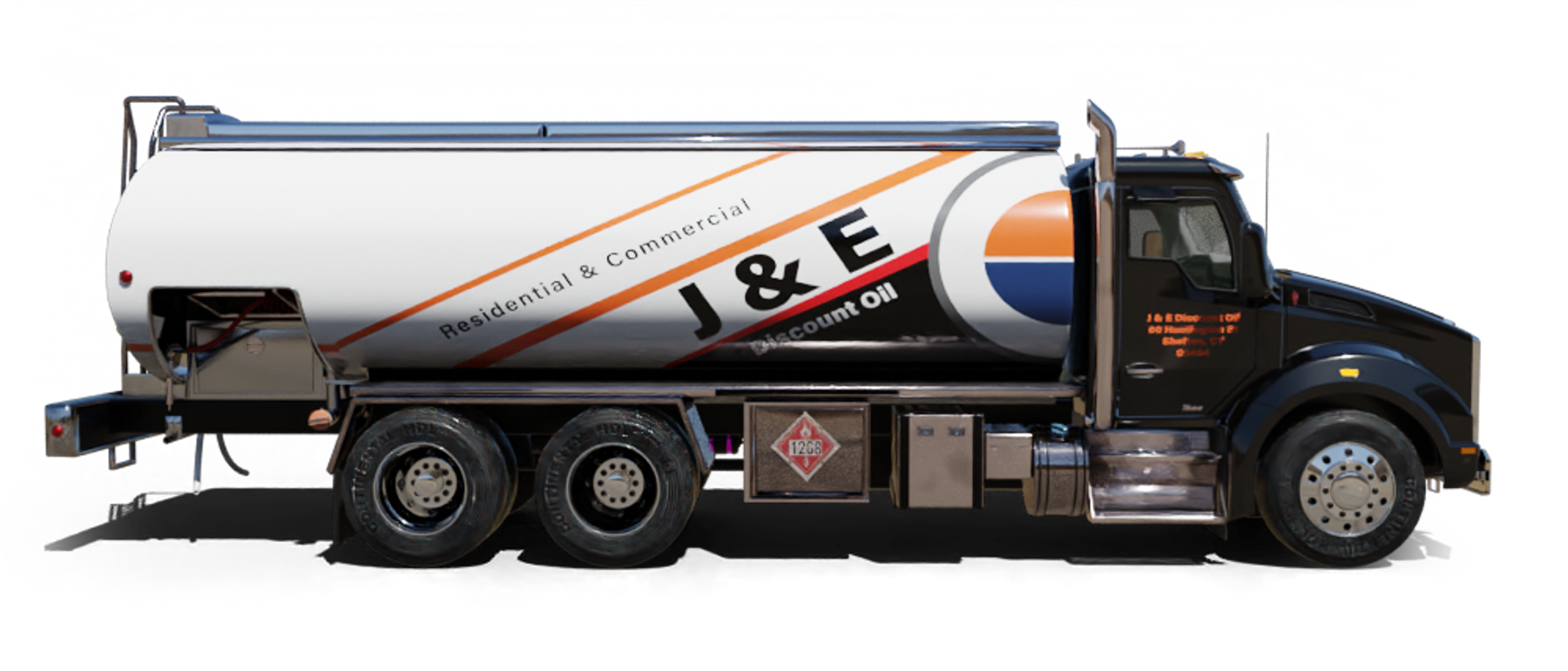 B & H Oil's Heating Oil Truck B & H Oil's Heating Oil Truck parked in front of barbar shop