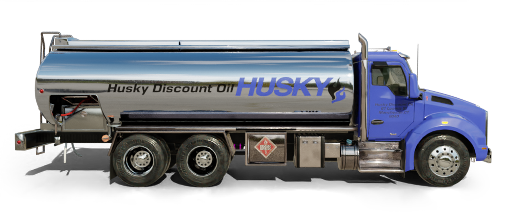 B & H Oil's Heating Oil Truck B & H Oil's Heating Oil Truck parked in front of barbar shop