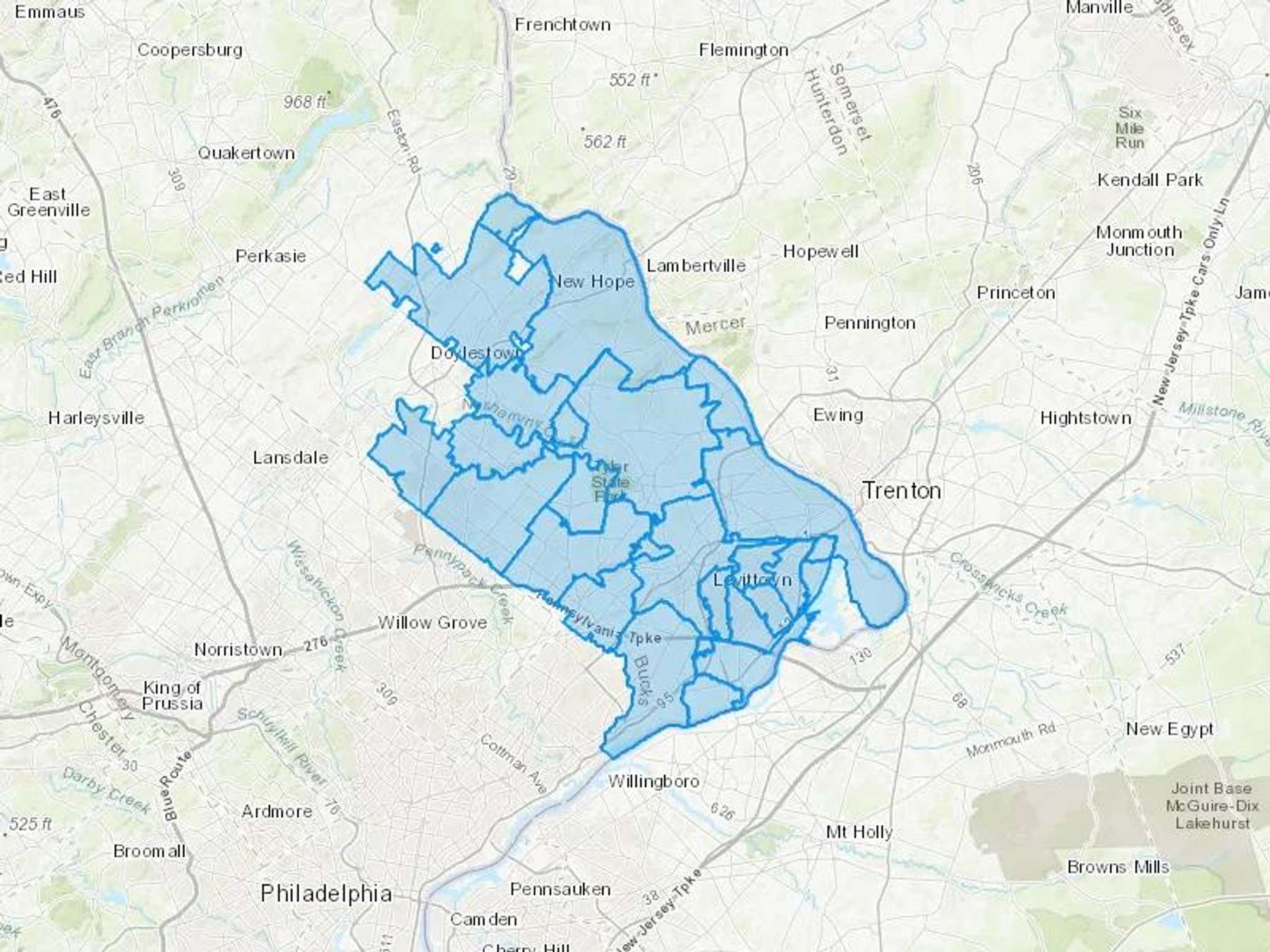 Costello Fuel Cash Heating Oil Delivery Map Map With The Costello Fuel Heating Oil Delivery Area Shaded In Blue