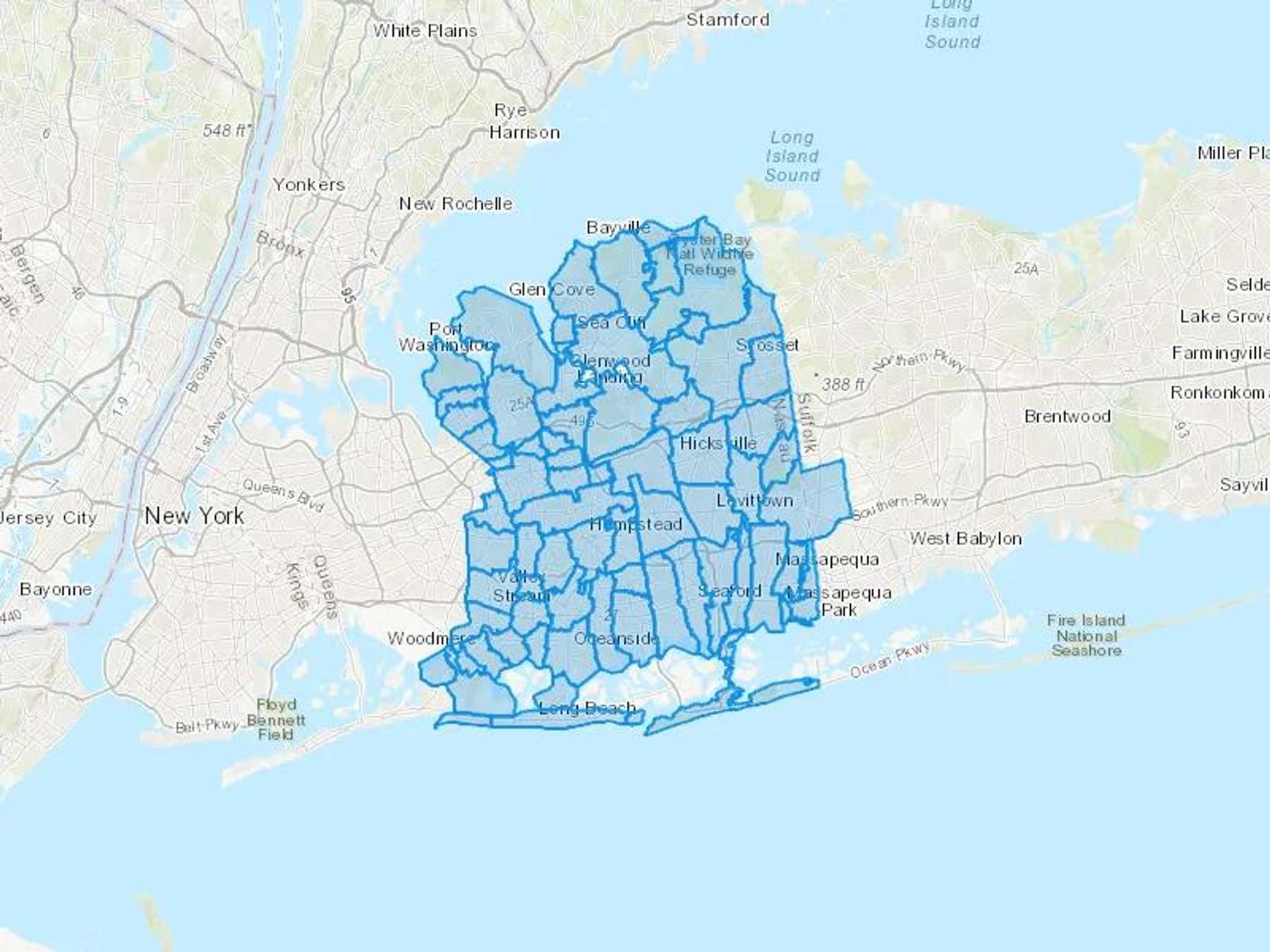 NKB Fuel Oil Inc Cash Heating Oil Delivery Map Map With The NKB Fuel Oil Inc Heating Oil Delivery Area Shaded In Blue