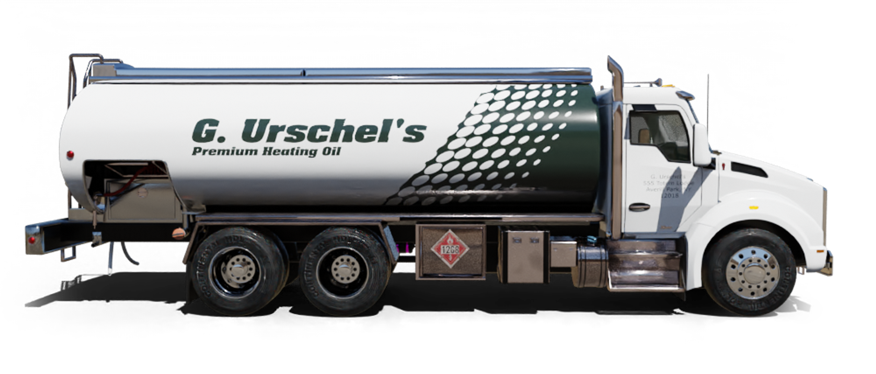 NYC Fuel Service Heating Oil Truck NYC Fuel Service residential home heating oil truck at the intersection of Hull St and Loftus Ave in Oceanside, Long Island, New York delivering fuel oil.