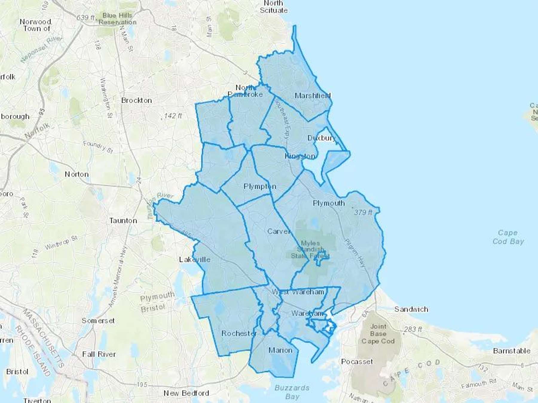 Churchill Oil Cash Heating Oil Delivery Map Map With The Churchill Oil Heating Oil Delivery Area Shaded In Blue