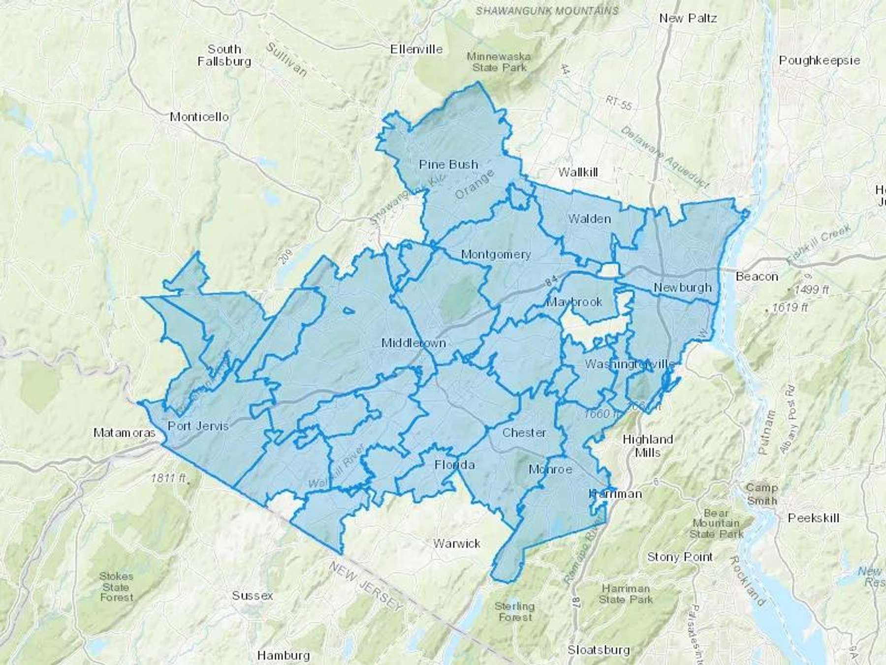 Chili Gas Inc Cash Heating Oil Delivery Map Map With The Chili Gas Inc Heating Oil Delivery Area Shaded In Blue
