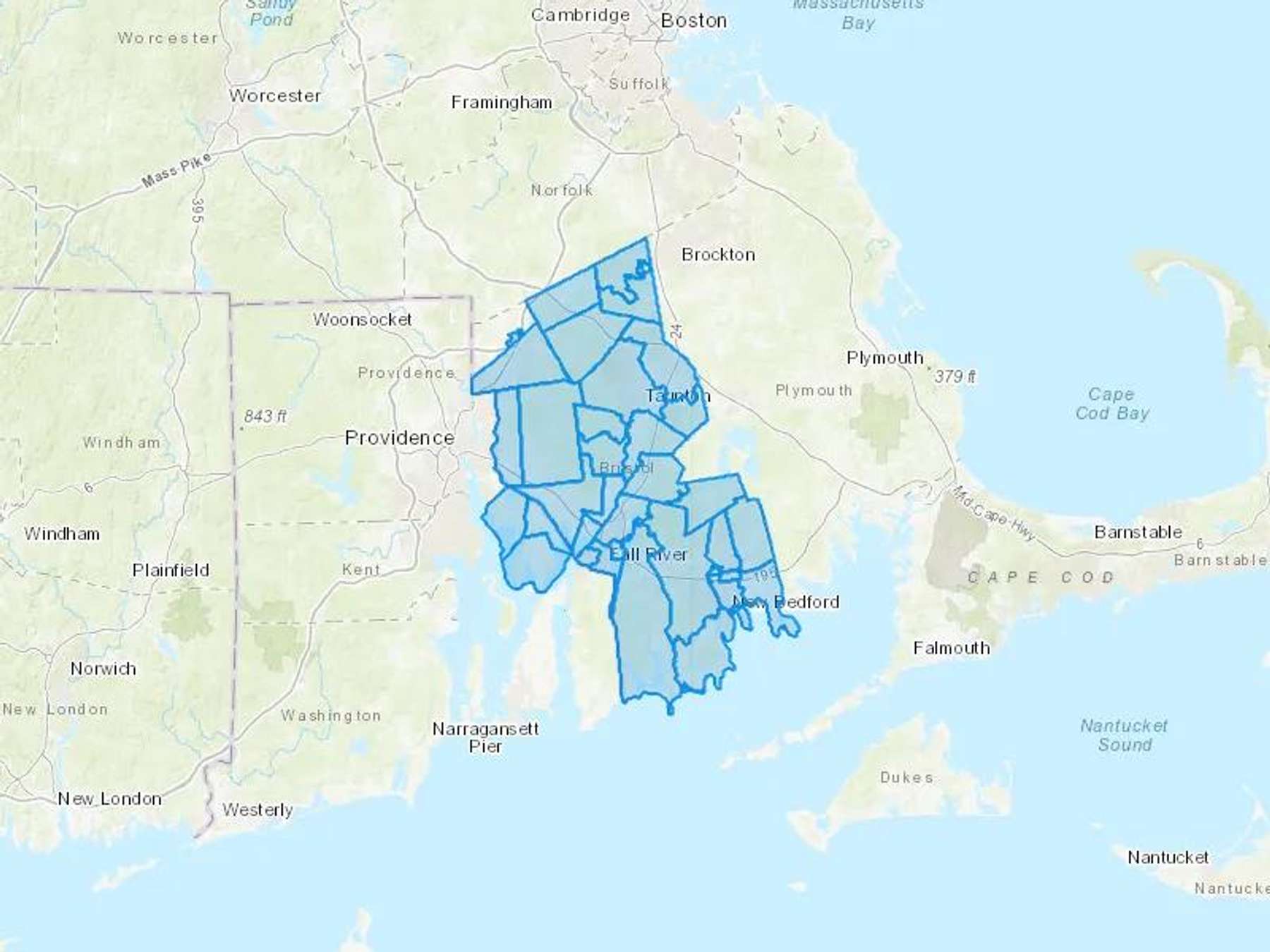Faria Oil Cash Heating Oil Delivery Map Map With The Faria Oil Heating Oil Delivery Area Shaded In Blue