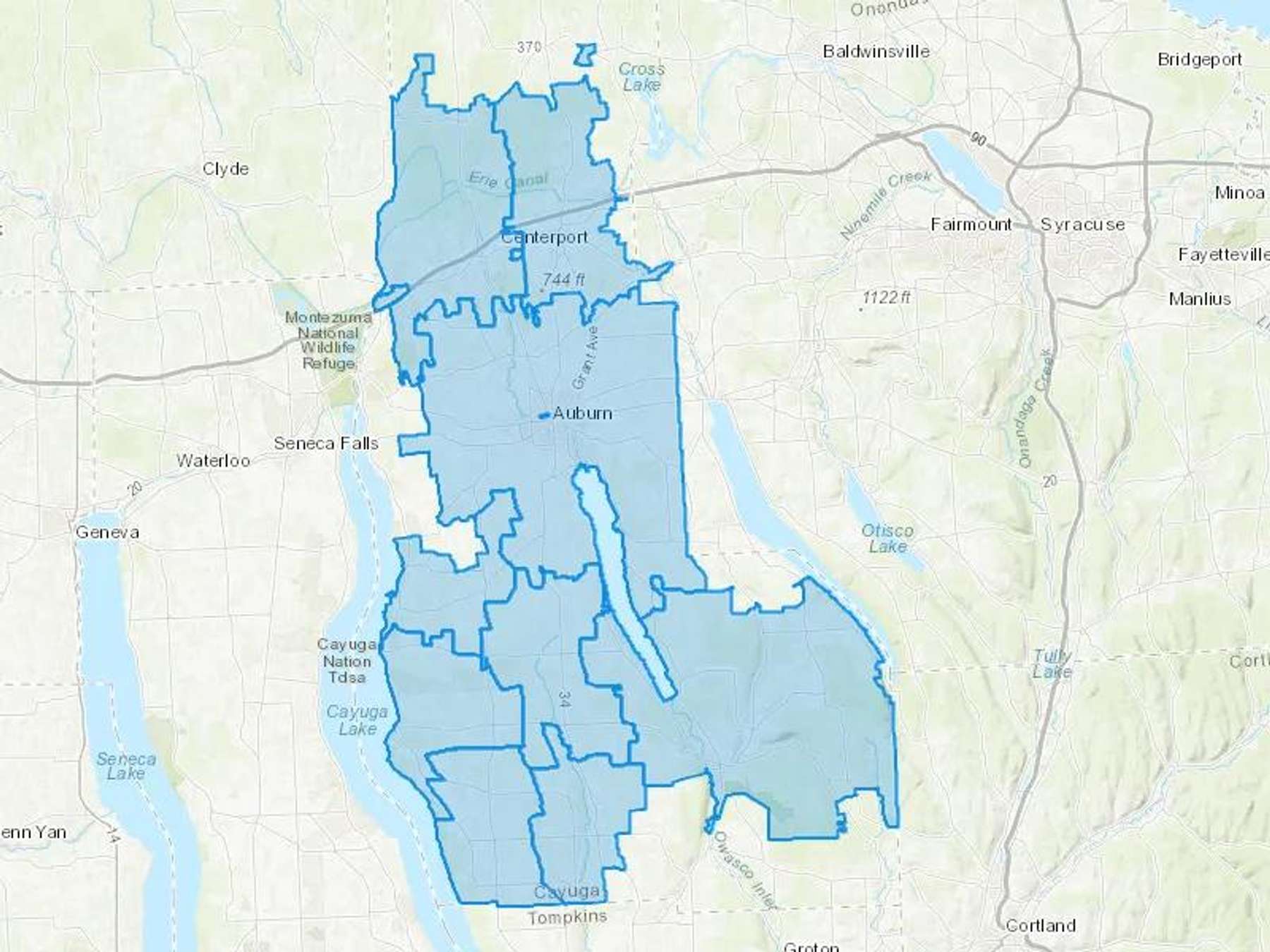 E And V Energy Corporation Cash Heating Oil Delivery Map Map With The E And V Energy Corporation Heating Oil Delivery Area Shaded In Blue