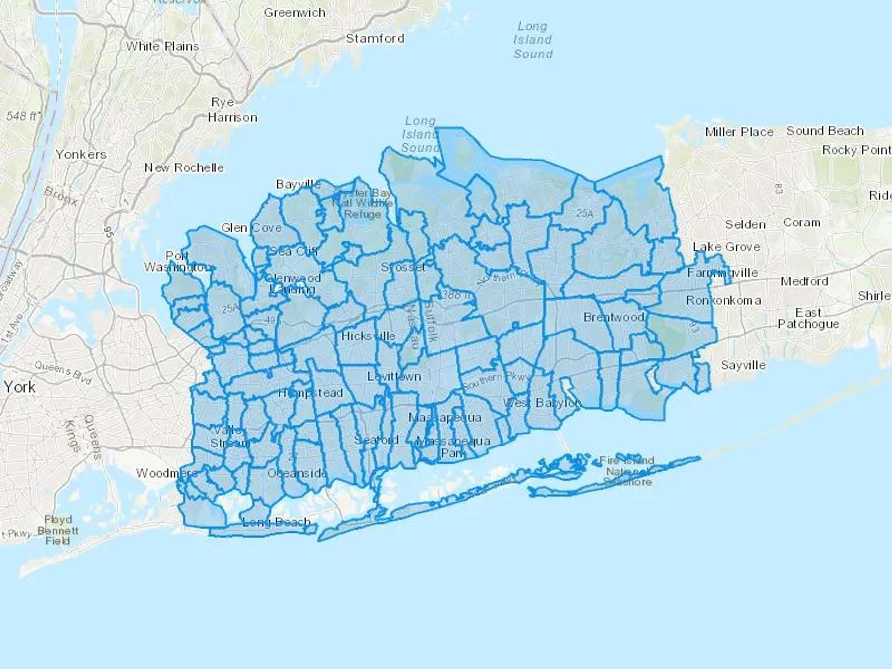 K&A Fuel LLC Cash Heating Oil Delivery Map Map With The K&A Fuel LLC Heating Oil Delivery Area Shaded In Blue