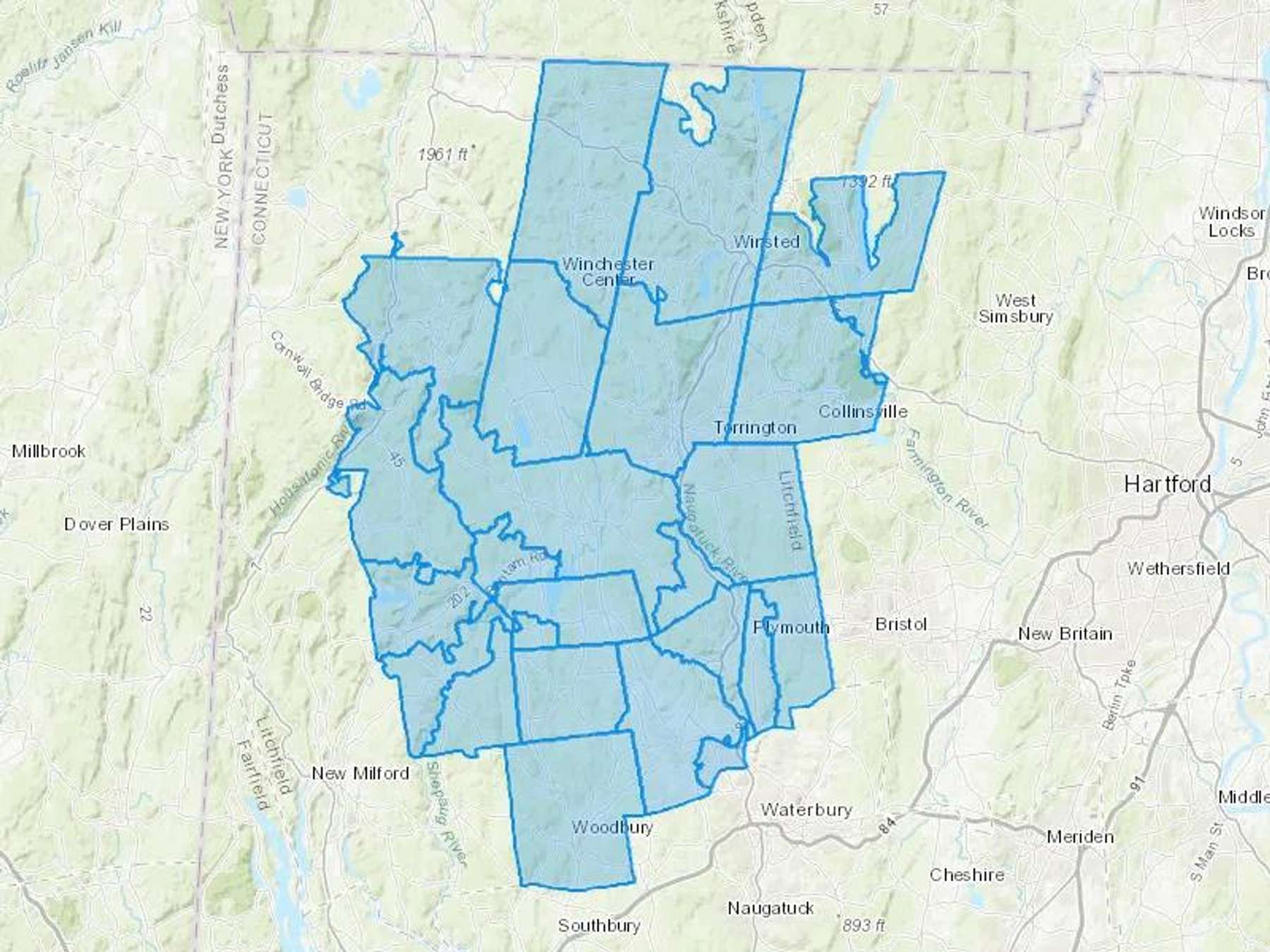 Jasinski Fuel Service LLC Cash Heating Oil Delivery Map Map With The Jasinski Fuel Service LLC Heating Oil Delivery Area Shaded In Blue