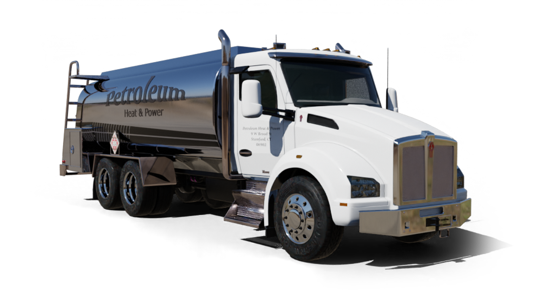 Petro Inc Heating Oil Truck Petro Inc residential home heating oil truck in front of the LIRR station in Lindenhurst, Long Island, New York delivering fuel oil.