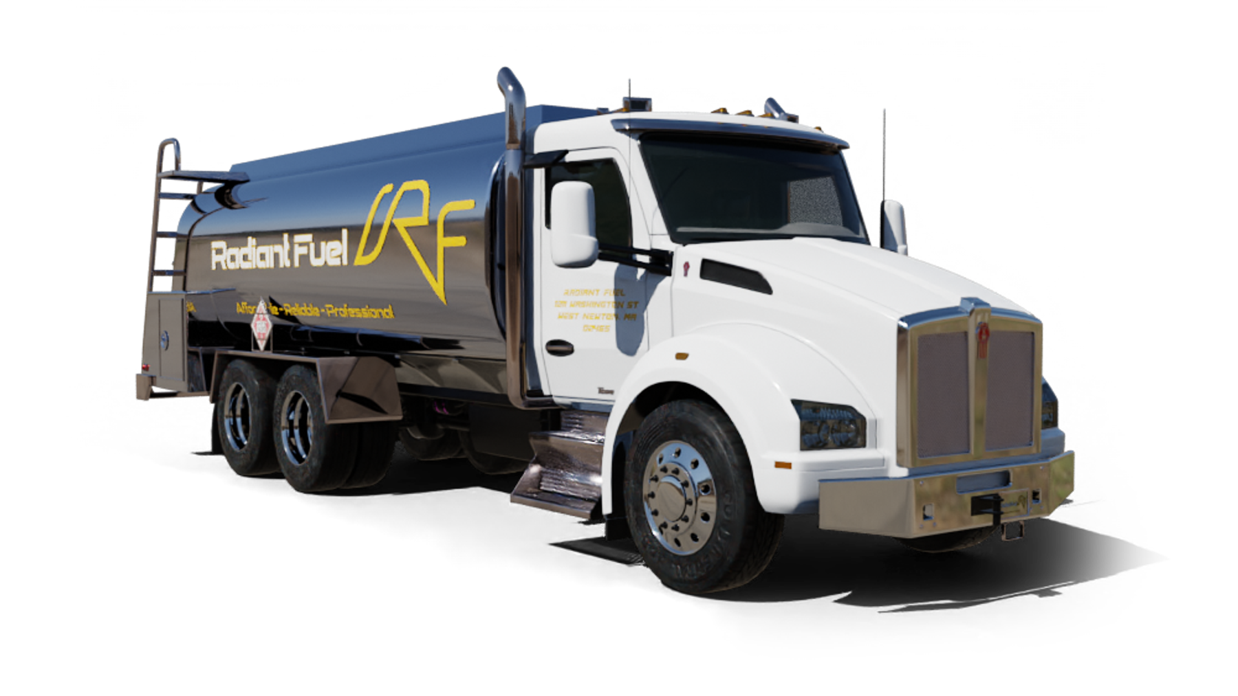 Great River Fuel Oil Heating Oil Truck Great River Fuel Oil residential home heating oil truck Saxon cove luxury community in Islip Terrace, Long Island, New York delivering fuel oil.