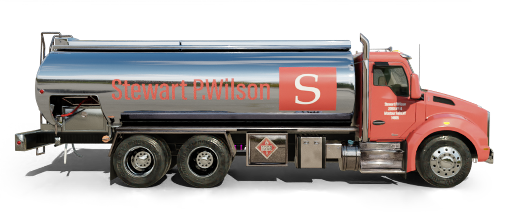 State Utilities Heating Oil Truck State Utilities residential home heating oil truck with a service van in Bethpage, Long Island, New York delivering fuel oil.