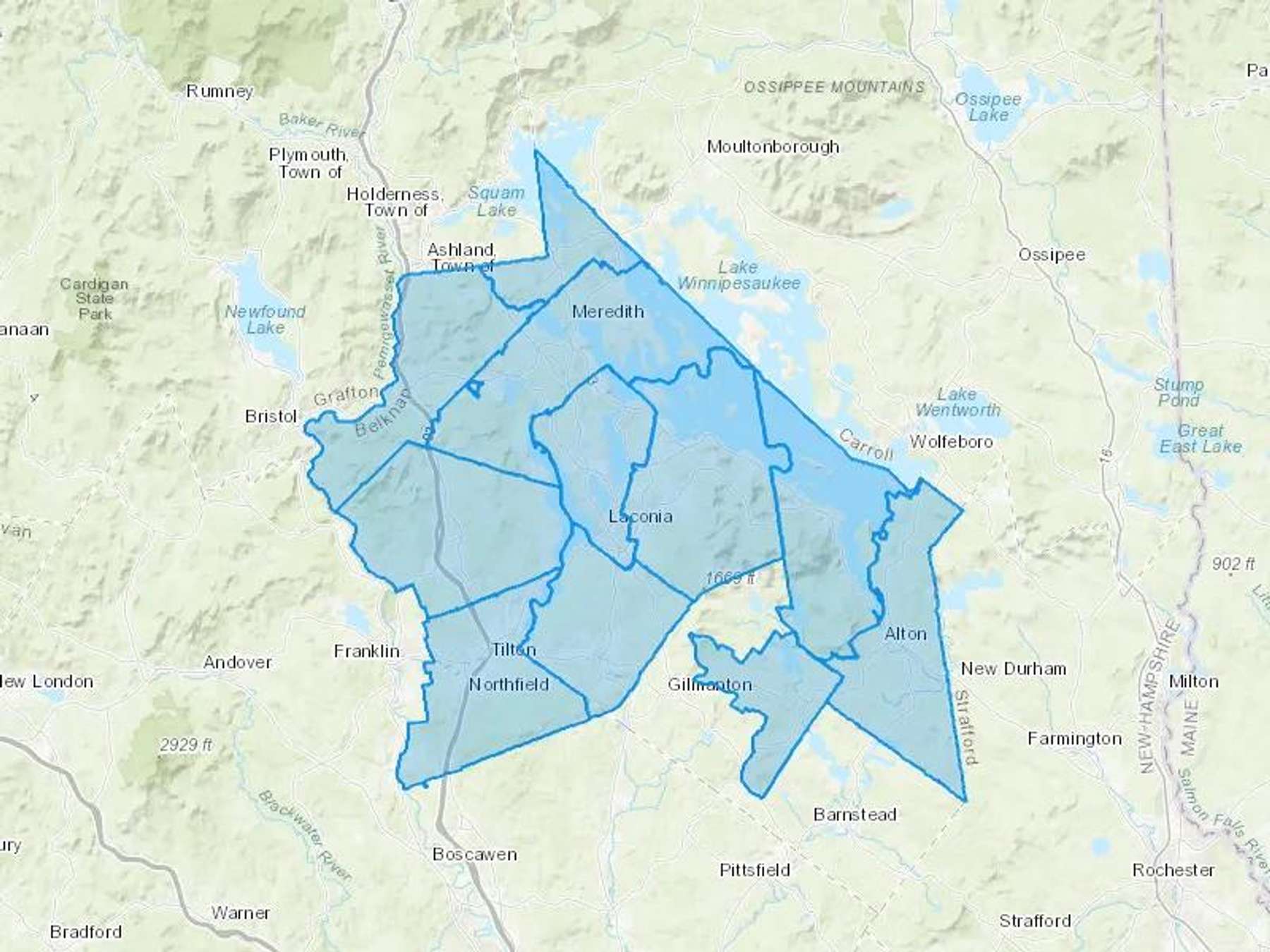George C Stafford & Sons Inc Cash Heating Oil Delivery Map Map With The George C Stafford & Sons Inc Heating Oil Delivery Area Shaded In Blue