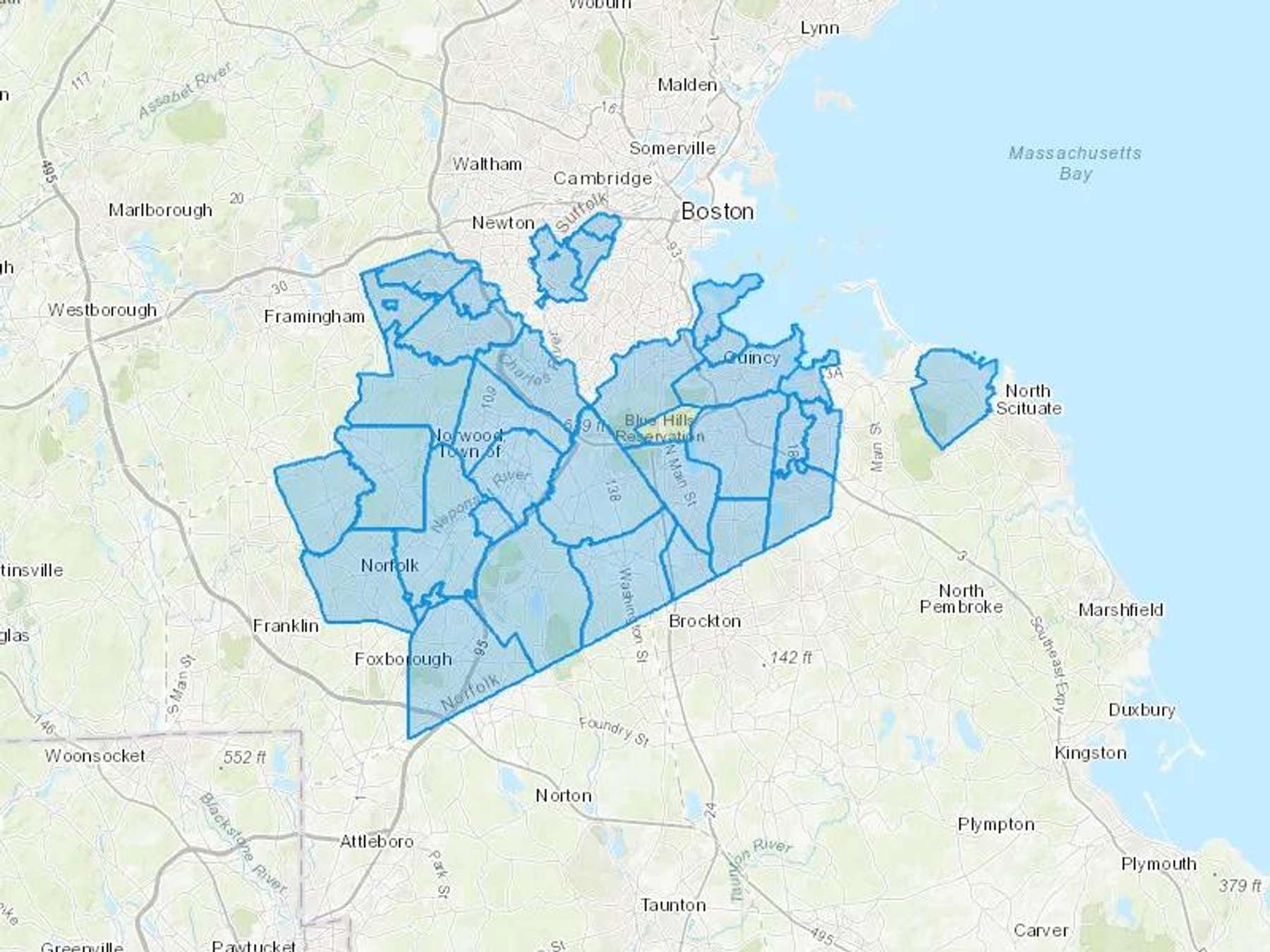 Benway Oil Co Cash Heating Oil Delivery Map Map With The Benway Oil Co Heating Oil Delivery Area Shaded In Blue