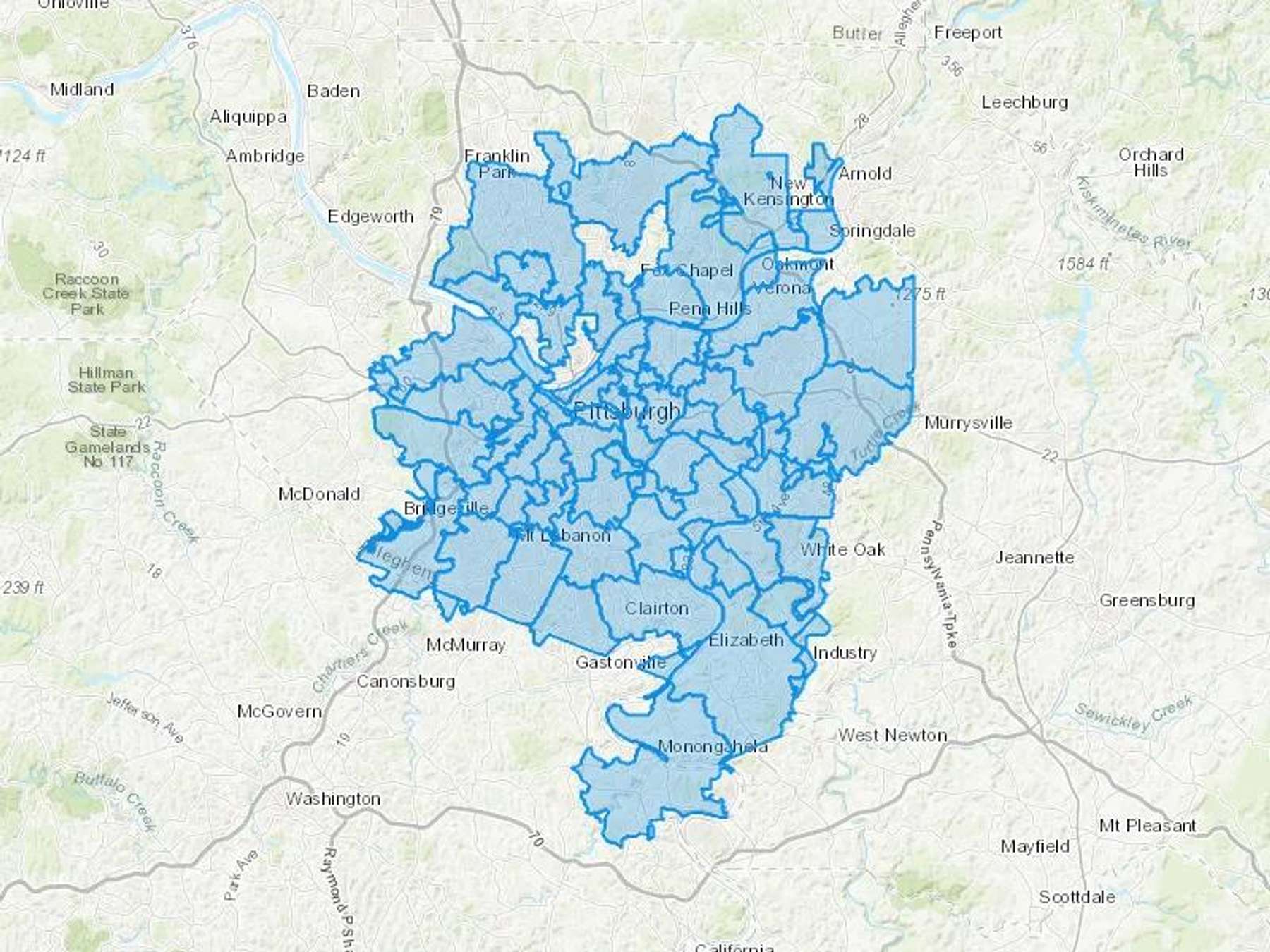 R And W Oil Products LLC Cash Heating Oil Delivery Map Map With The R And W Oil Products LLC Heating Oil Delivery Area Shaded In Blue