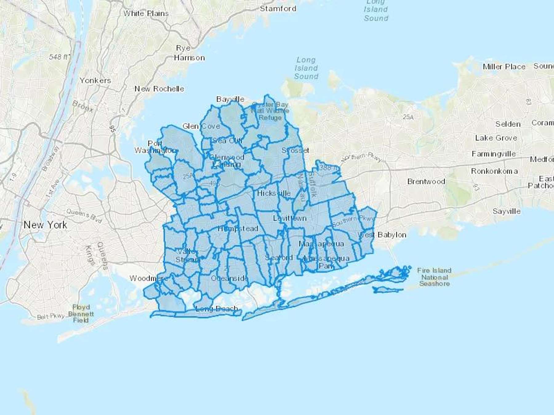 B & R Oil Services Inc Cash Heating Oil Delivery Map Map With The B & R Oil Services Inc Heating Oil Delivery Area Shaded In Blue