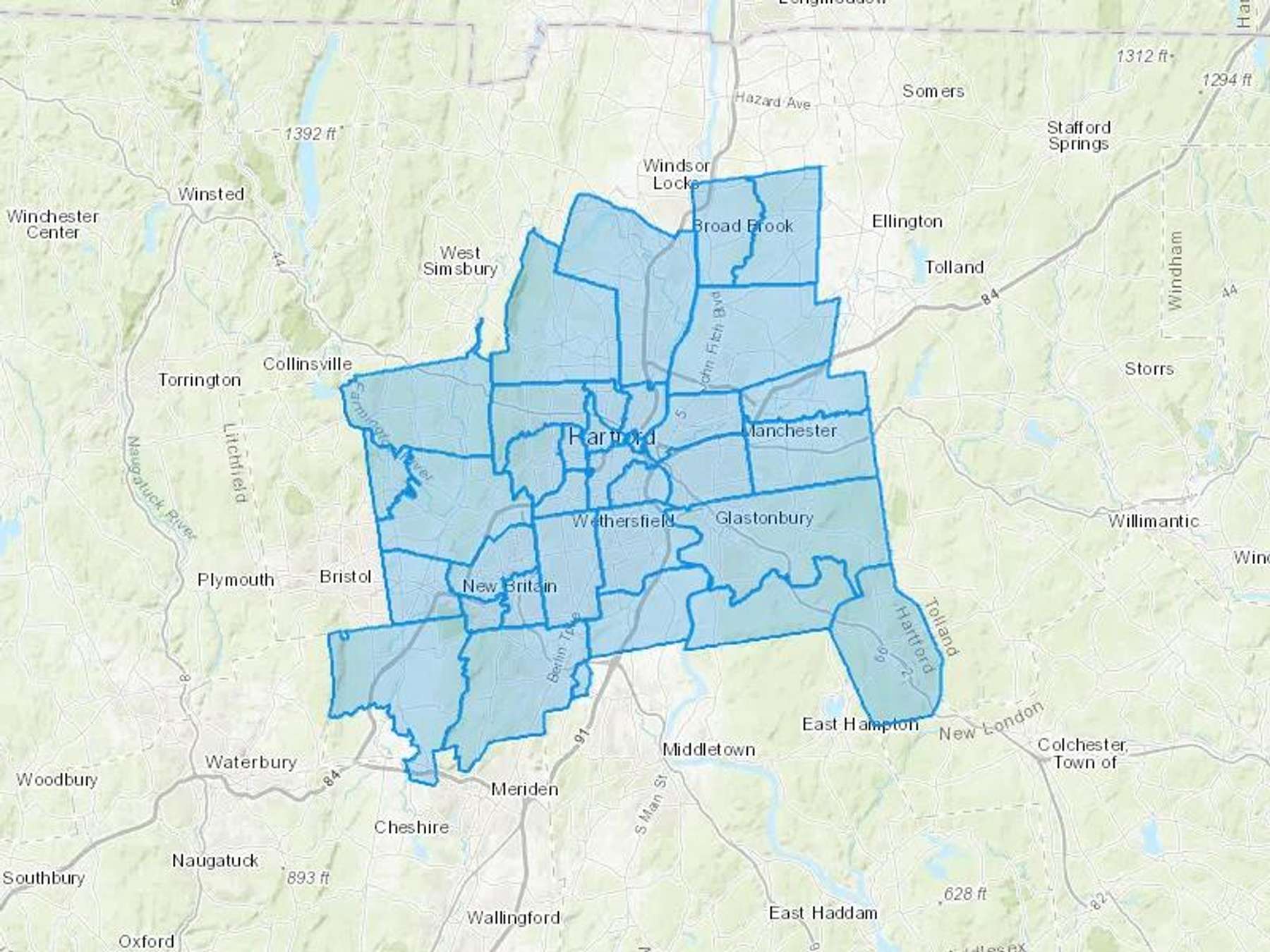 L V Fuel Company LLC Cash Heating Oil Delivery Map Map With The L V Fuel Company LLC Heating Oil Delivery Area Shaded In Blue