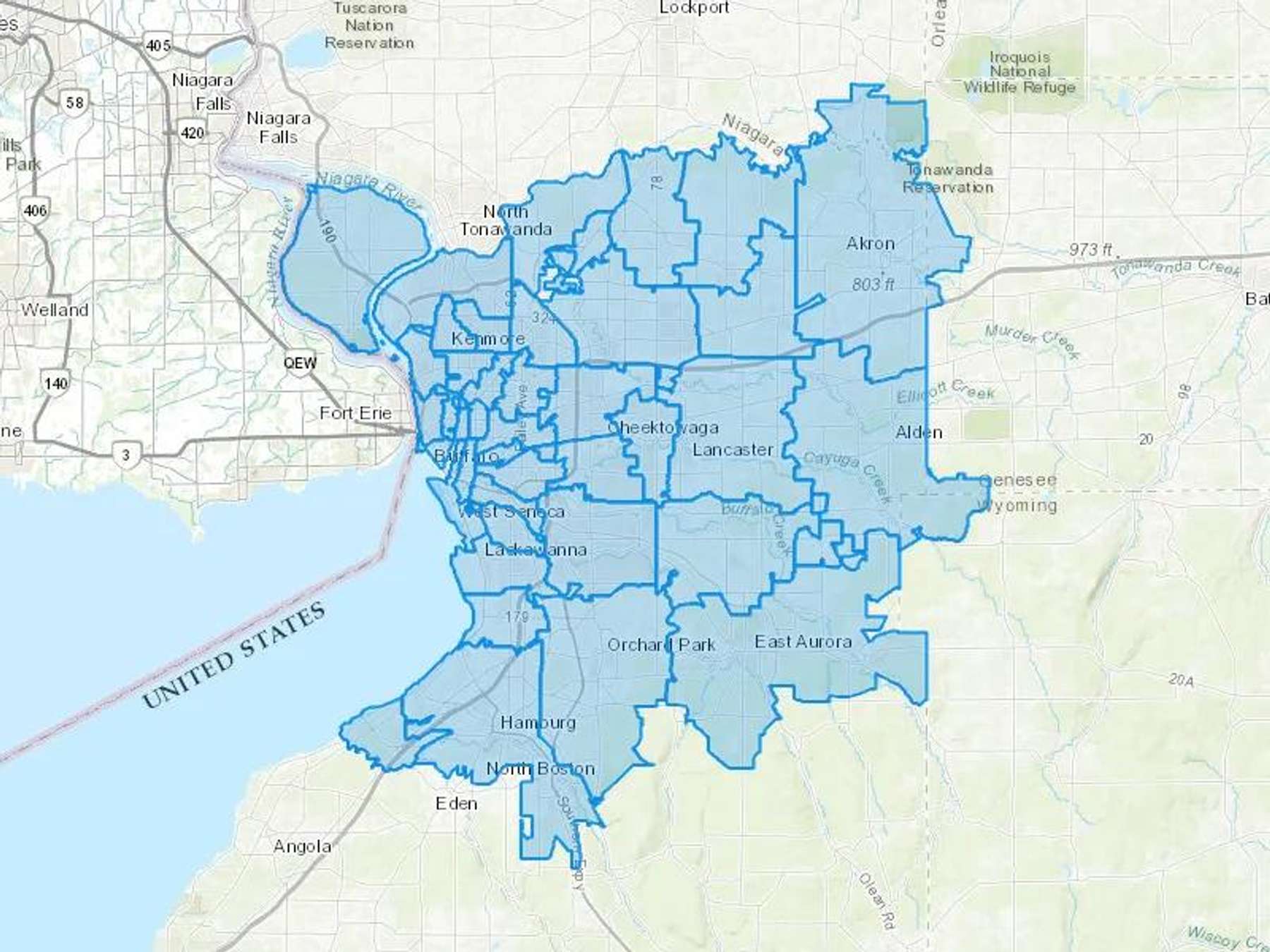 The Maunz Corporation Cash Heating Oil Delivery Map Map With The The Maunz Corporation Heating Oil Delivery Area Shaded In Blue