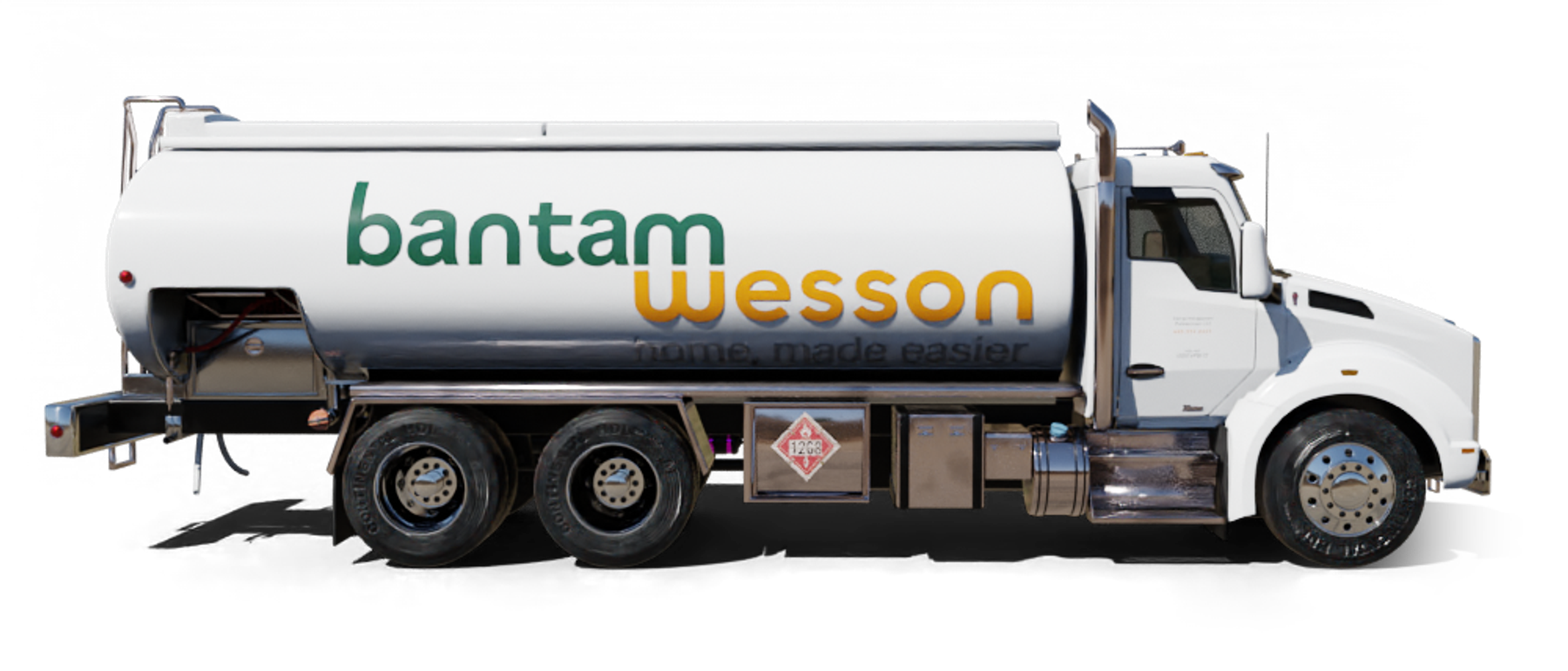 Unique Fuel Oil Heating Oil Truck Unique Fuel Oil residential home heating oil truck at the entrance portico in Brentwood, Long Island, New York delivering fuel oil.