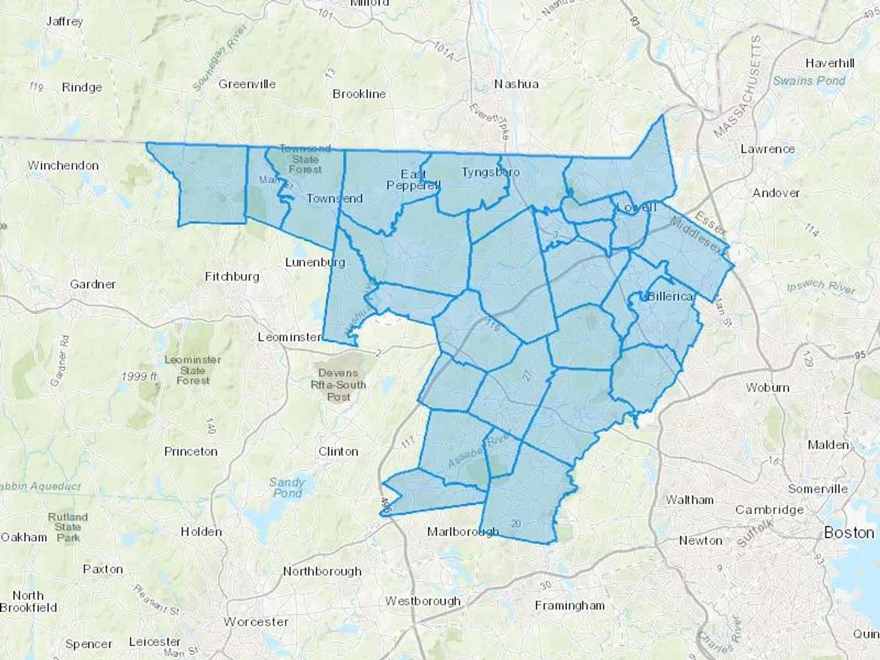 May & Hally Inc Cash Heating Oil Delivery Map Map With The May & Hally Inc Heating Oil Delivery Area Shaded In Blue