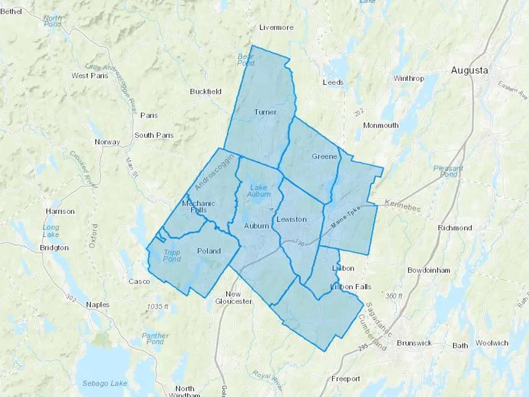 Bryant Energy Inc Cash Heating Oil Delivery Map Map With The Bryant Energy Inc Heating Oil Delivery Area Shaded In Blue