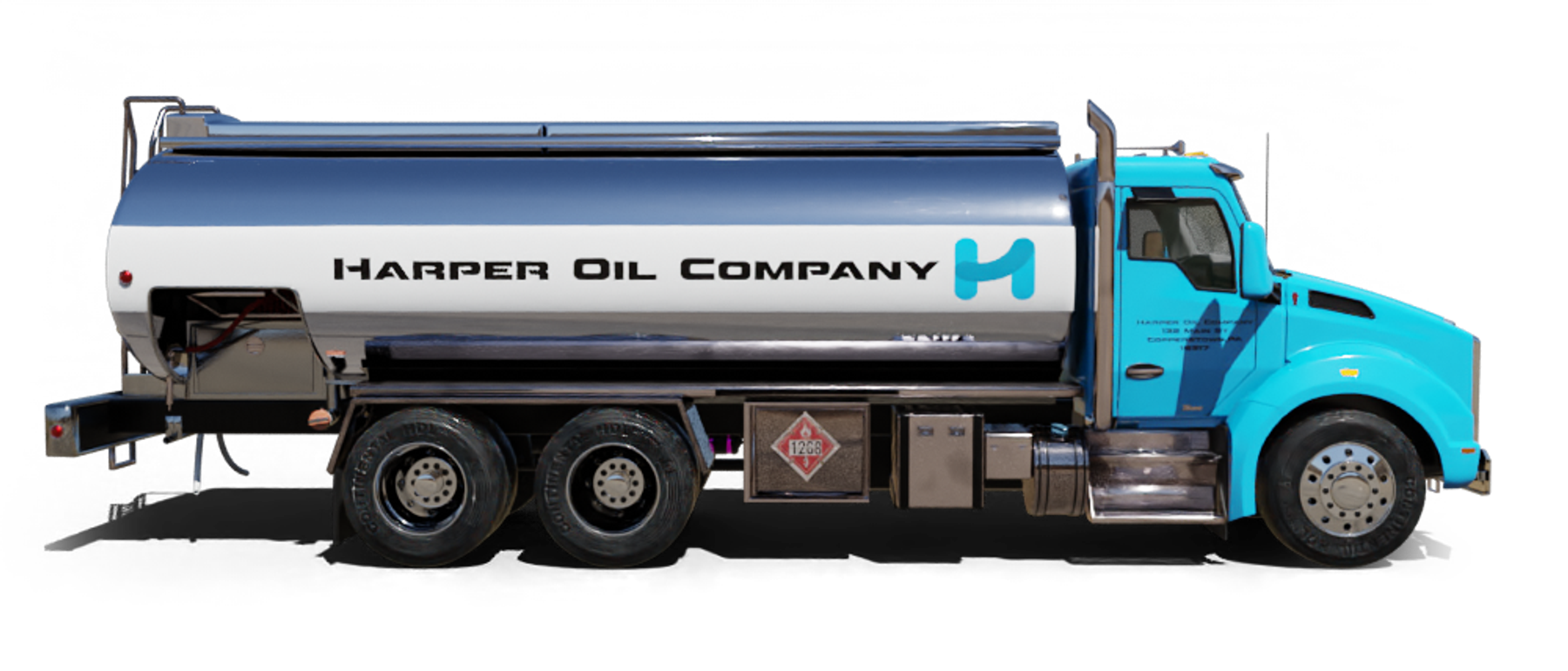 Allyn NY Heating Oil Truck Allyn NY residential home heating oil truck parked in a driveway in Bethpage, Long Island, New York delivering fuel oil.