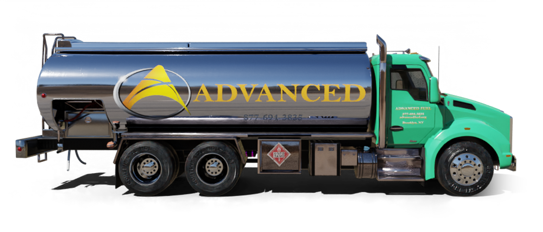 Alcus Fuel Heating Oil Truck Alcus Fuel residential home heating oil truck parked at the station parking lot in Amityville, Long Island, New York delivering fuel oil.