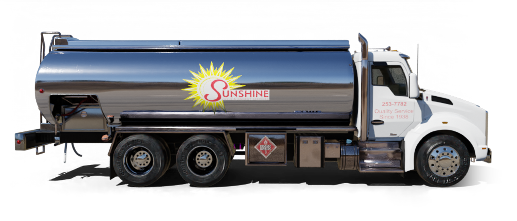 Jarzombek Energy Heating Oil Truck Jarzombek Energy residential home heating oil truck in front of a large 5 bedroom stucco home in Calverton, Long Island, New York delivering fuel oil.