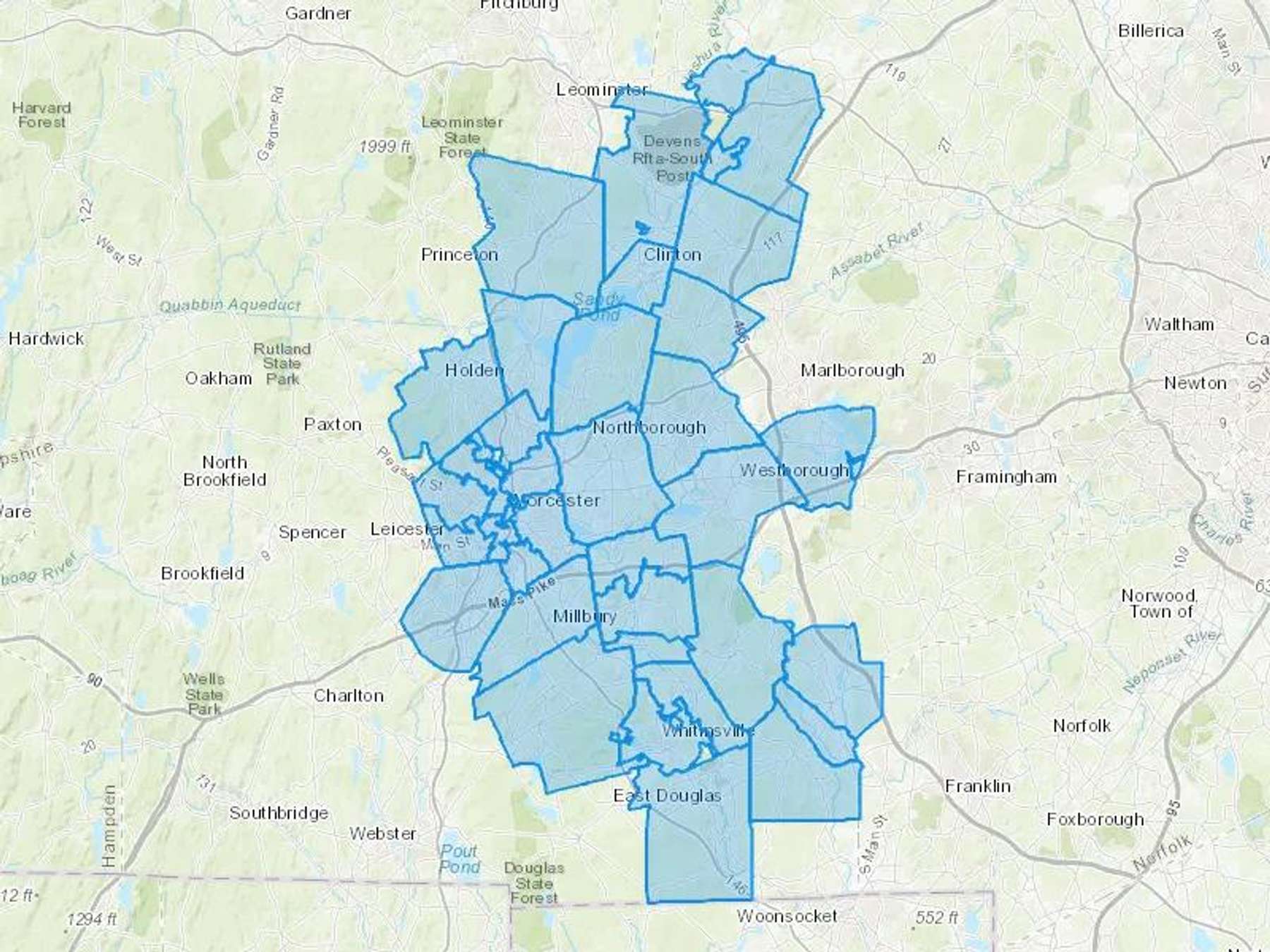 Falconi Energy Cash Heating Oil Delivery Map Map With The Falconi Energy Heating Oil Delivery Area Shaded In Blue