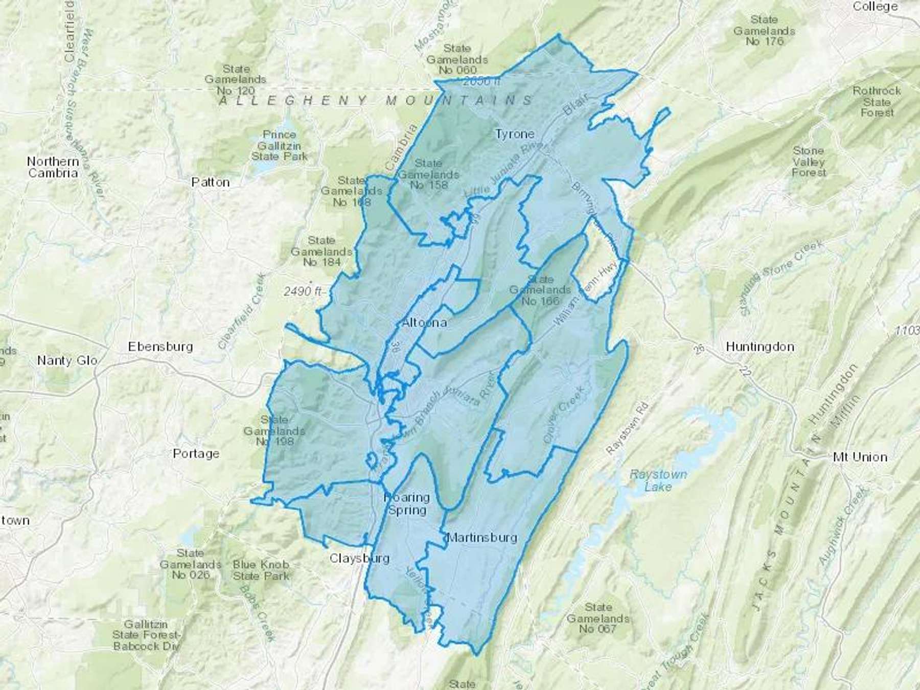 SelLo Oil Inc Cash Heating Oil Delivery Map Map With The SelLo Oil Inc Heating Oil Delivery Area Shaded In Blue