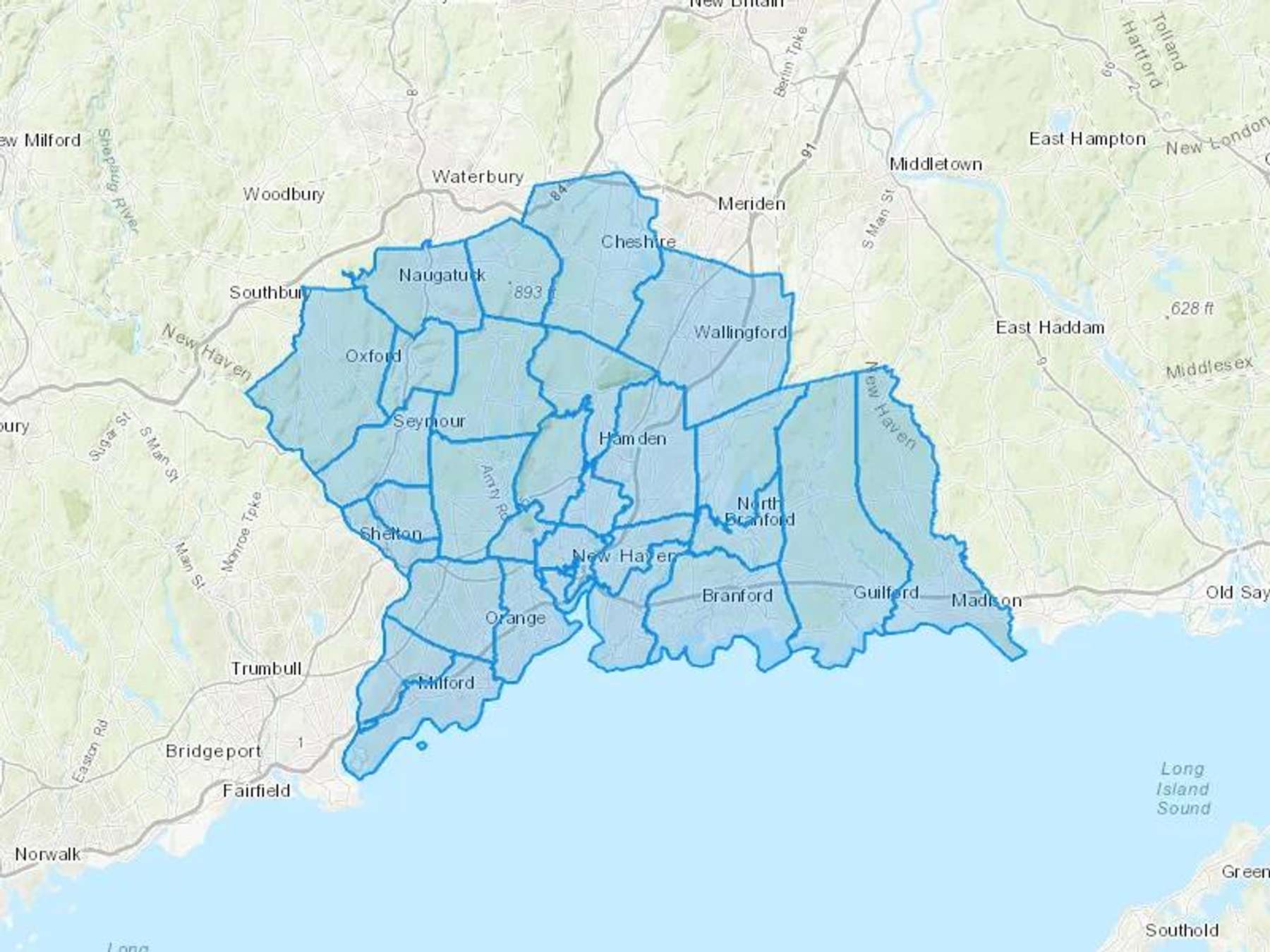 Affordable Fuels LLC Cash Heating Oil Delivery Map Map With The Affordable Fuels LLC Heating Oil Delivery Area Shaded In Blue