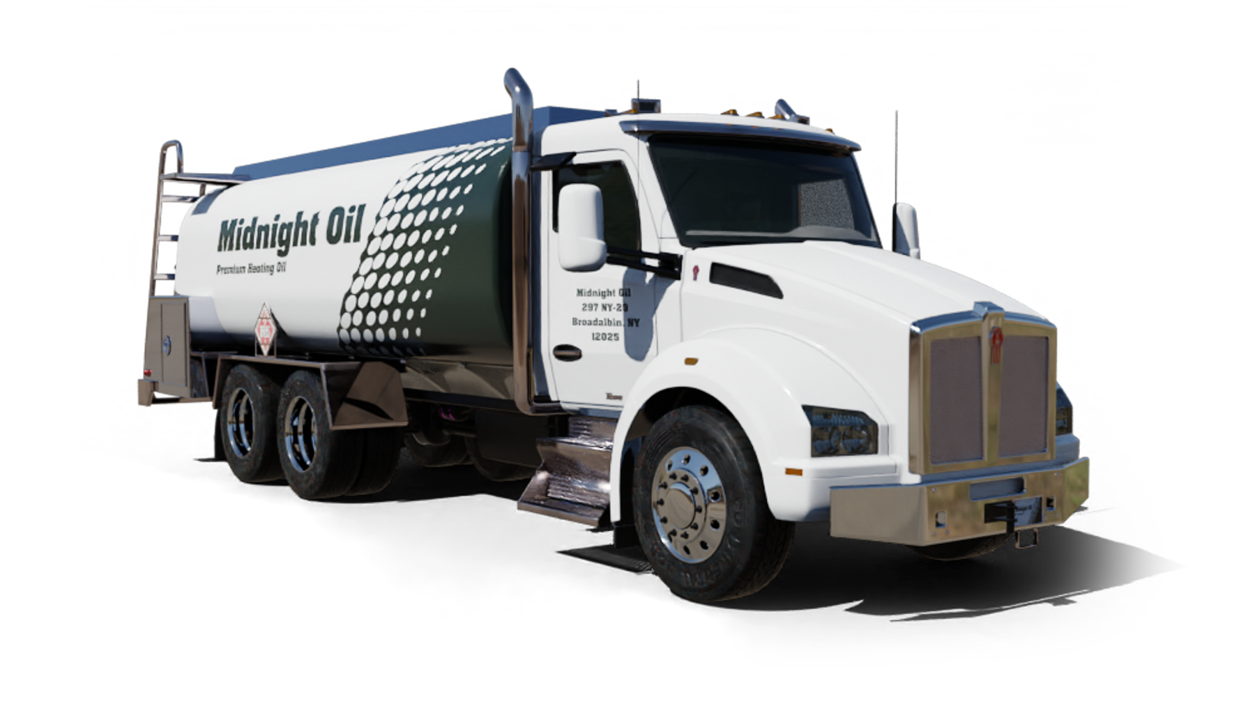 Marran Oil Heating Oil Truck Marran Oil residential home heating oil truck on a road adjacent to a shopping center in Holtsville, Long Island, New York delivering fuel oil.