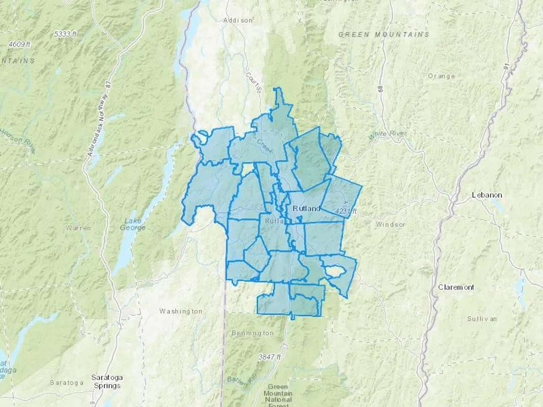 Johnson Energy Inc Oil Cash Heating Oil Delivery Map Map With The Johnson Energy Inc Oil Heating Oil Delivery Area Shaded In Blue