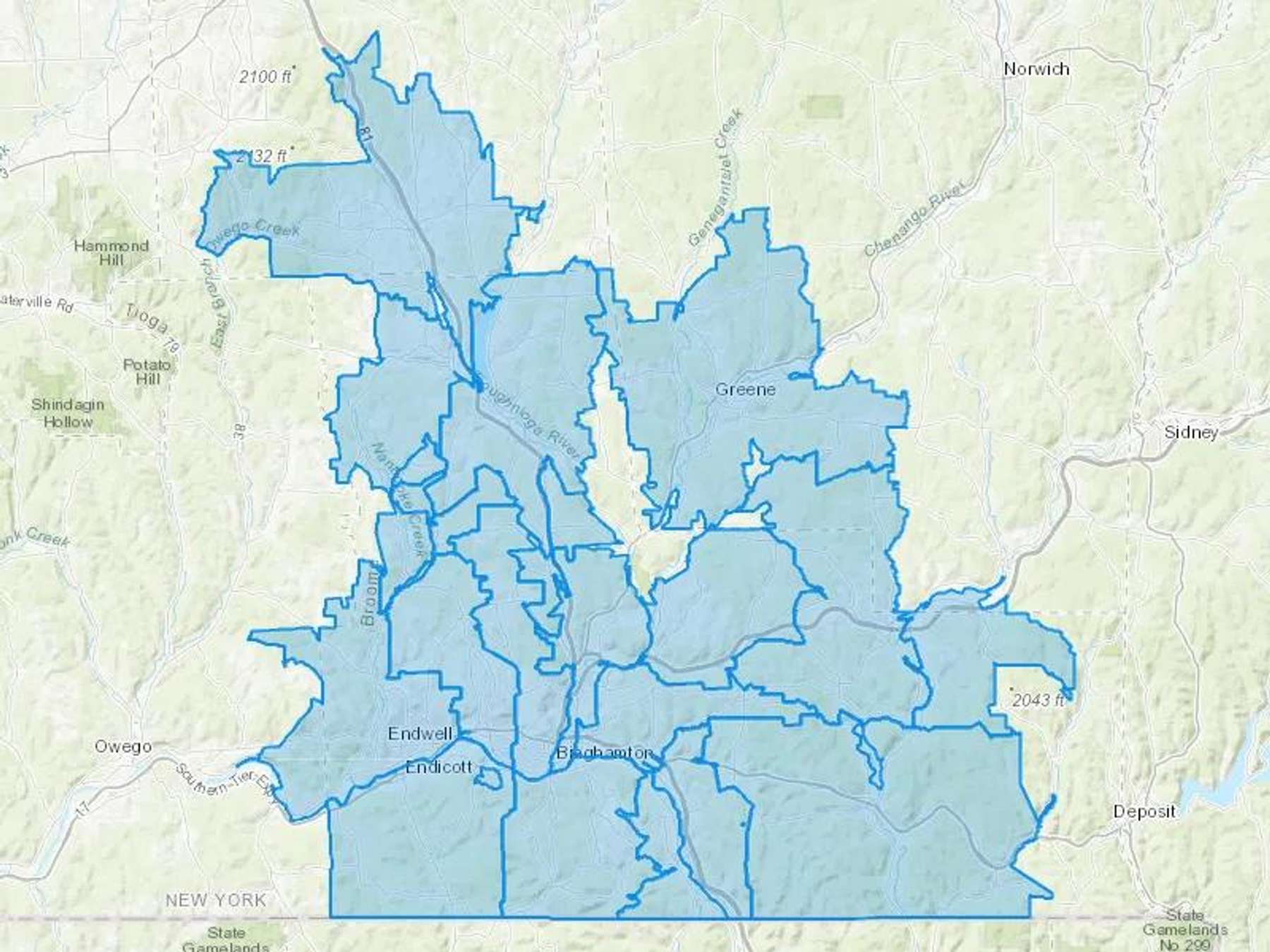Mirabito Holdings Inc Cash Heating Oil Delivery Map Map With The Mirabito Holdings Inc Heating Oil Delivery Area Shaded In Blue