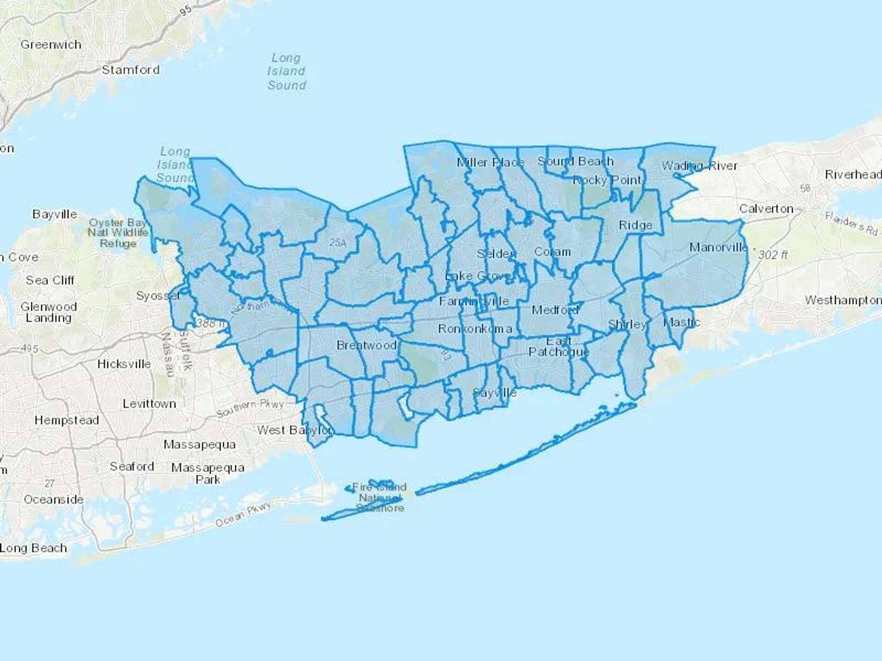 Sunset Fuel Oil Cash Heating Oil Delivery Map Map With The Sunset Fuel Oil Heating Oil Delivery Area Shaded In Blue