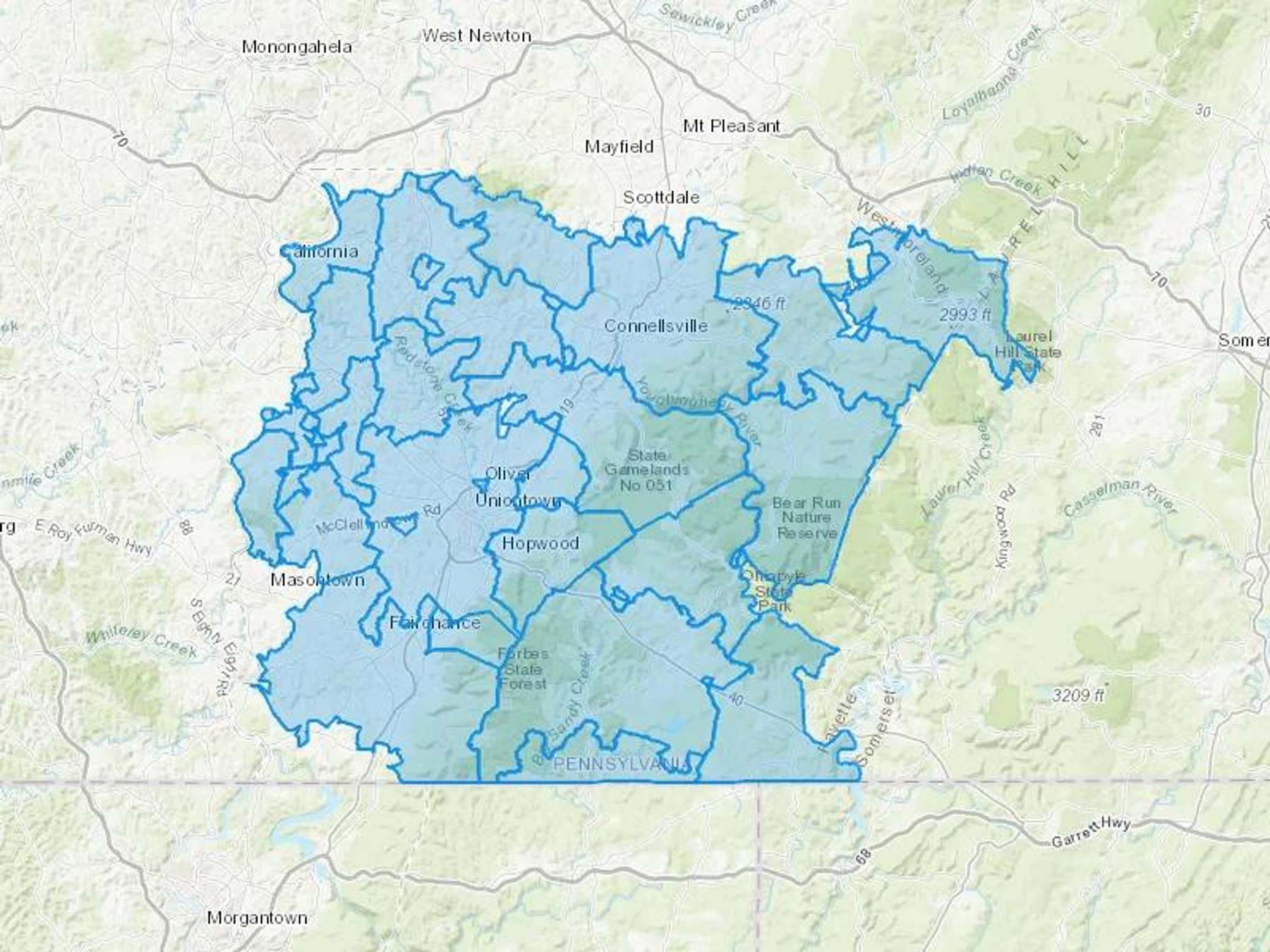 Action Oil Inc Cash Heating Oil Delivery Map Map With The Action Oil Inc Heating Oil Delivery Area Shaded In Blue