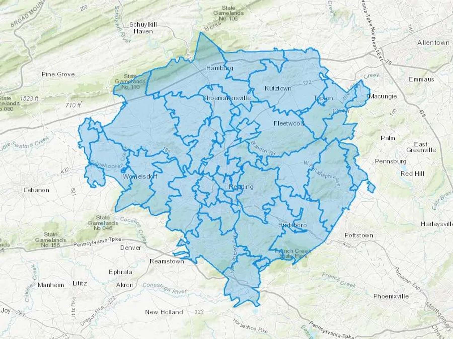 Penn Pride Inc Cash Heating Oil Delivery Map Map With The Penn Pride Inc Heating Oil Delivery Area Shaded In Blue