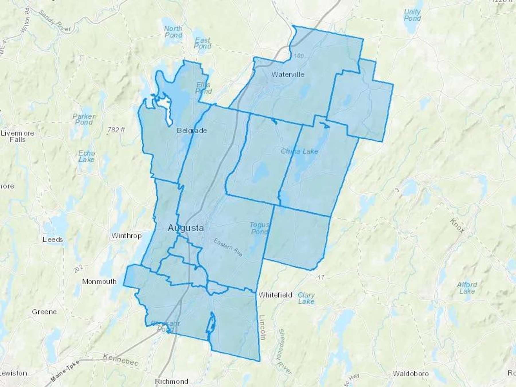 CB Haskell Fuel Company Inc Cash Heating Oil Delivery Map Map With The CB Haskell Fuel Company Inc Heating Oil Delivery Area Shaded In Blue